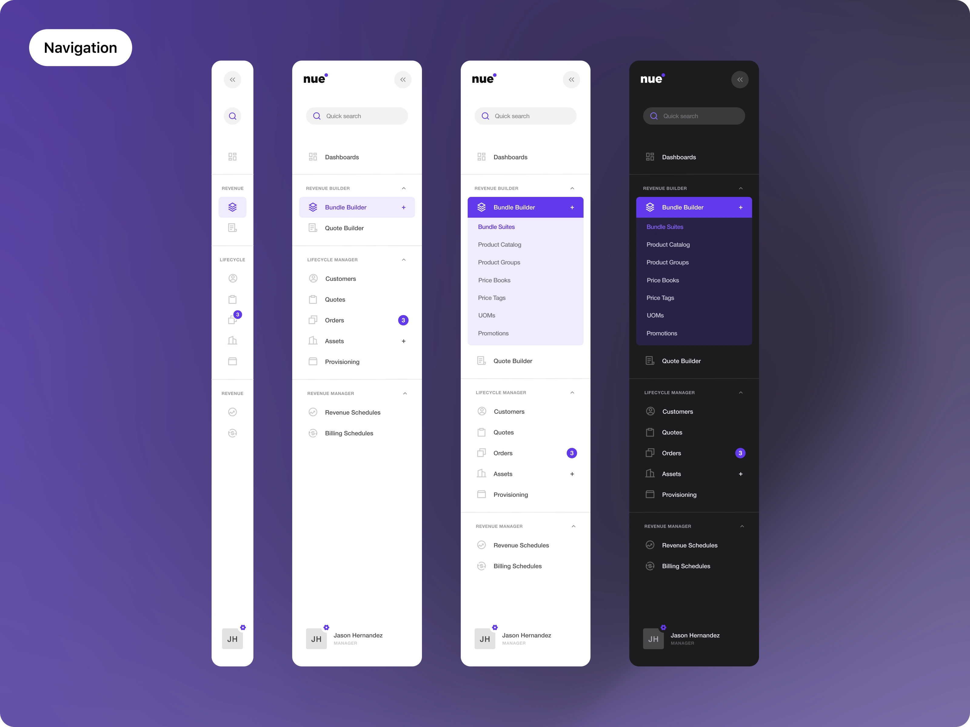 Navigation - dark & light theme