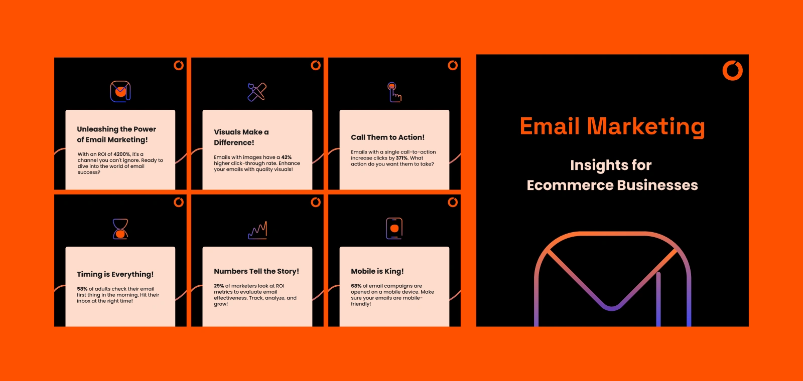 Awareness and educational posts built to simplify ecommerce and logistics concepts, using custom pictograms and strong visual hierarchy.