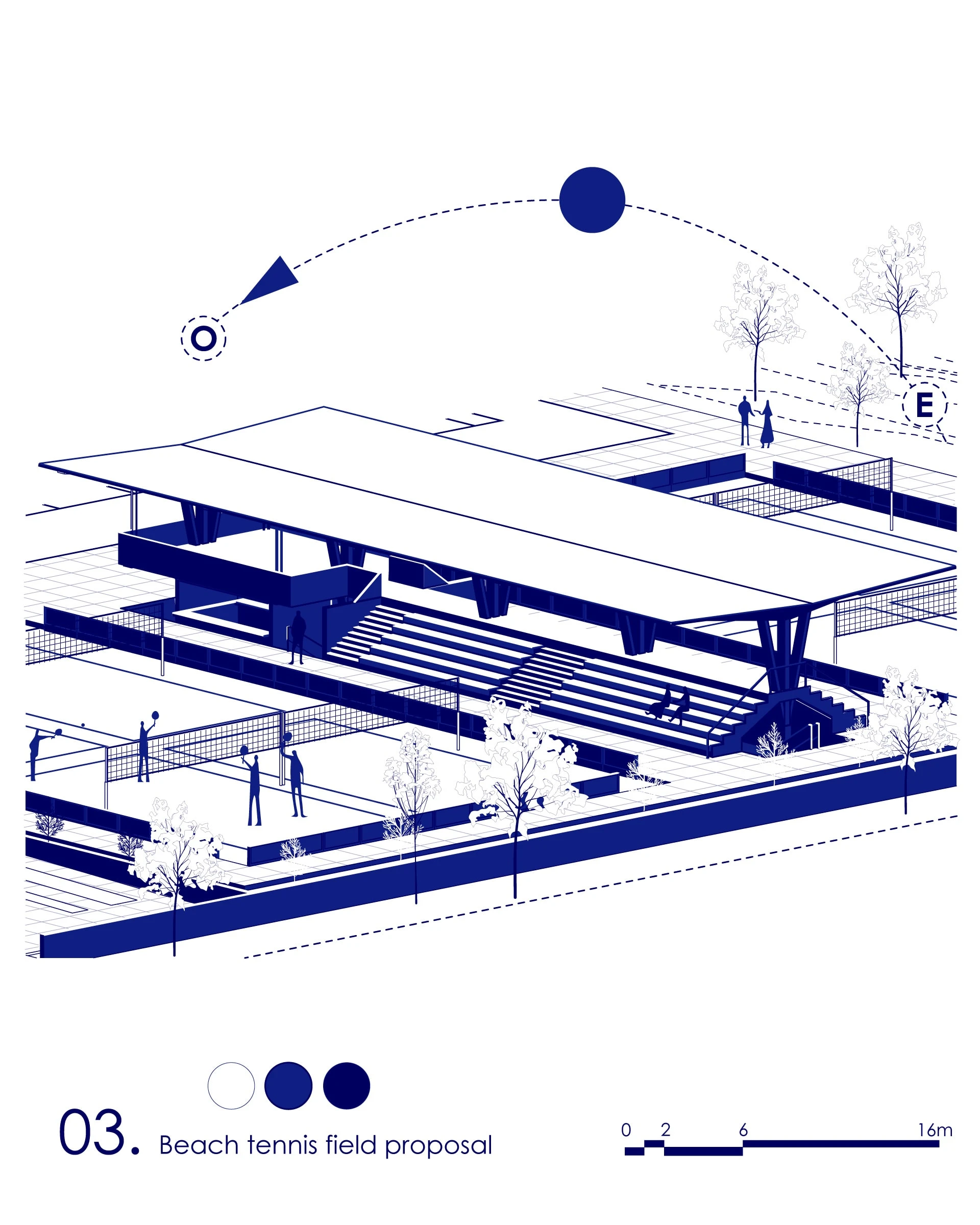Beach tennis project. Illustrated proposal