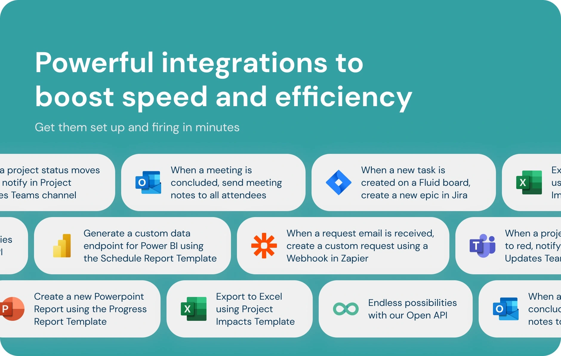 Integrations section after redesign