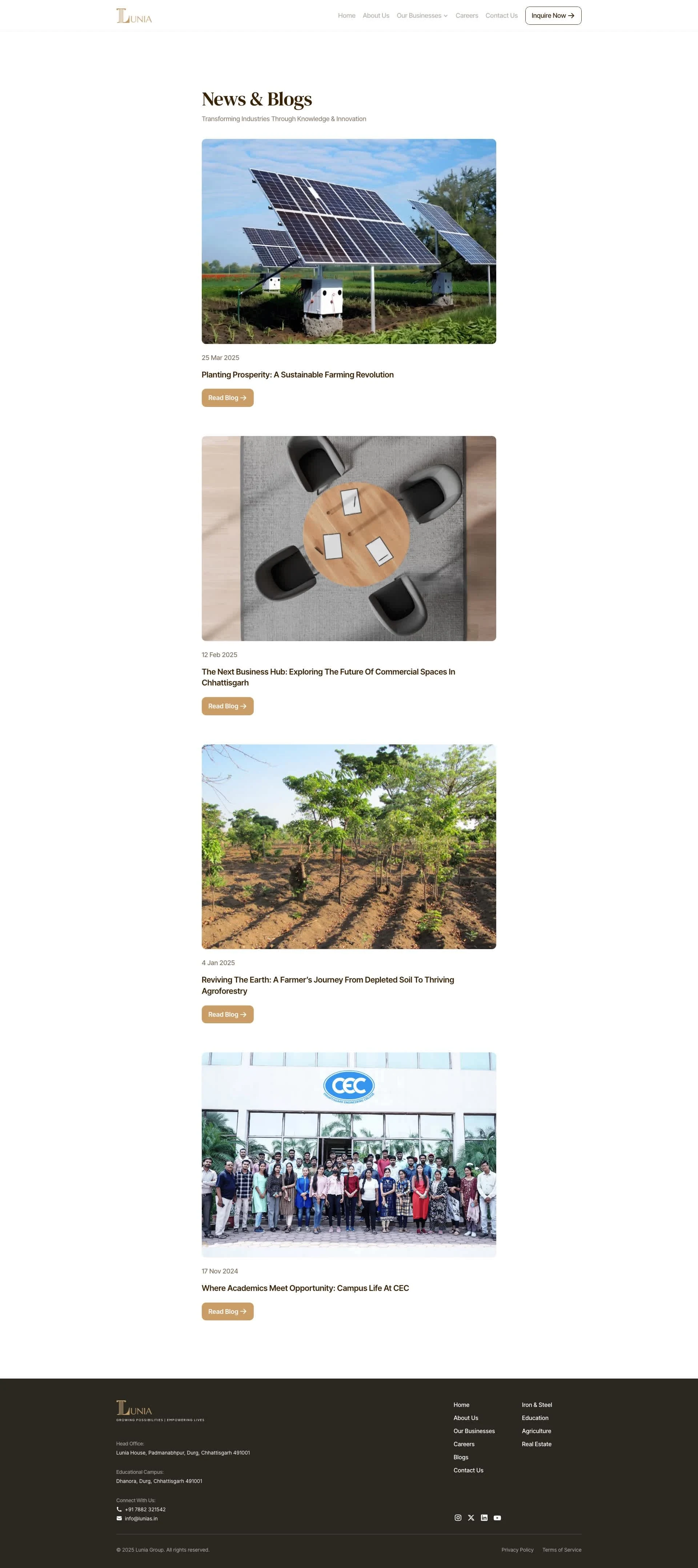 Blog Lsting Page