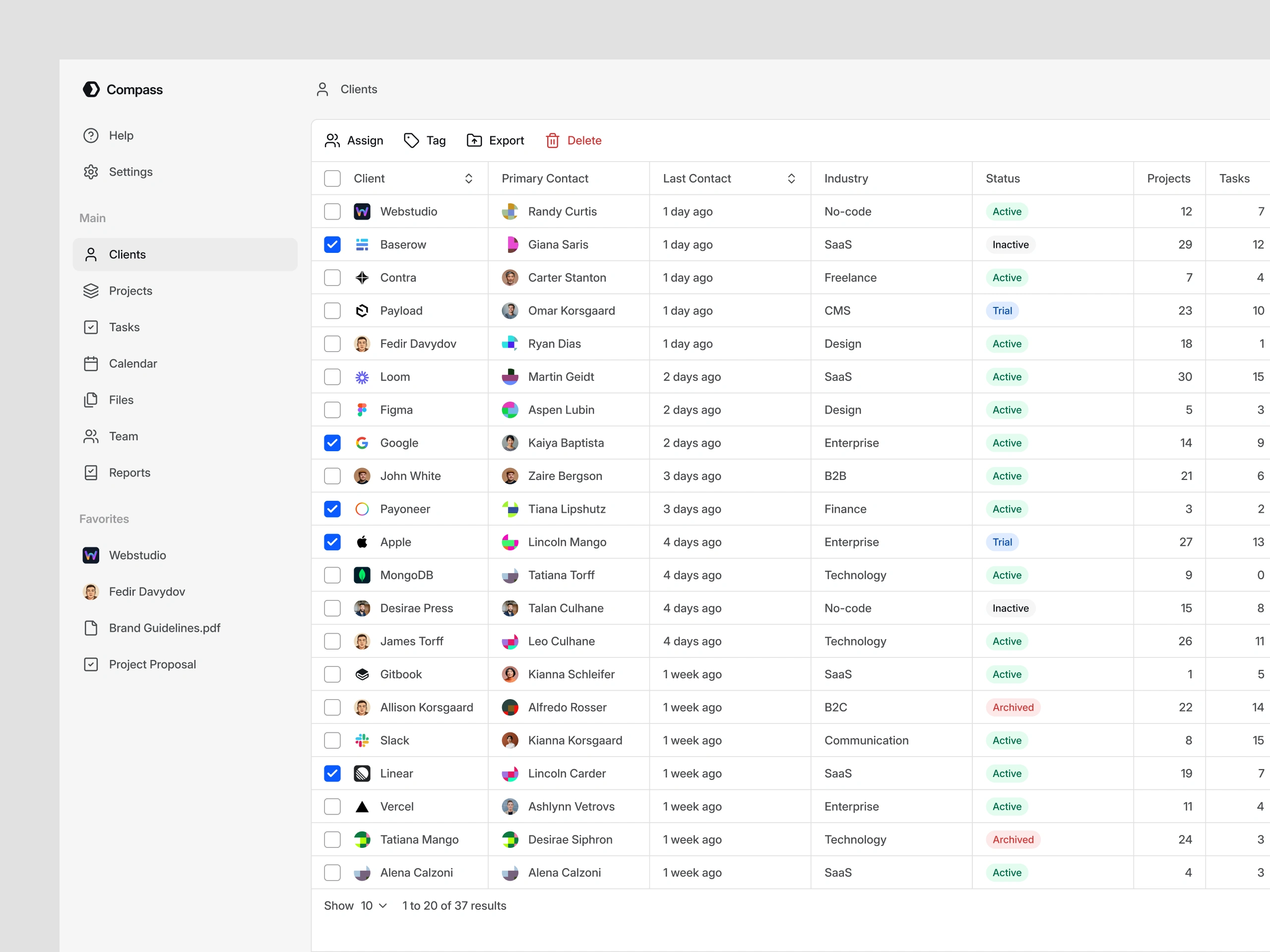 Clients Screen
