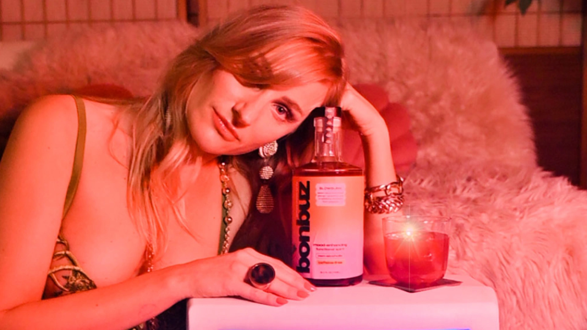 The vibe of the shoot was 70s glam sleepover, where you try on outfits and drink out of fancy glasses all night. This is an ode to the product function - elevated, fun, and night-time friendly.