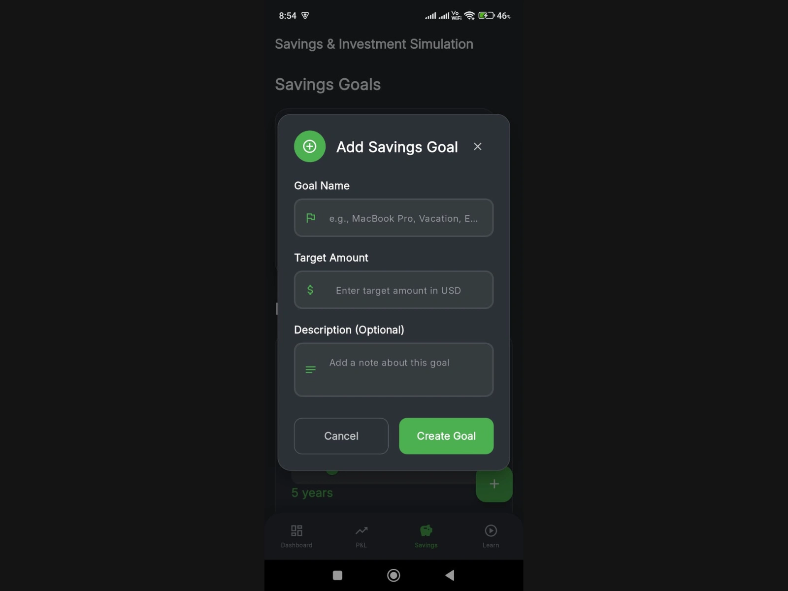 Option for the Goals