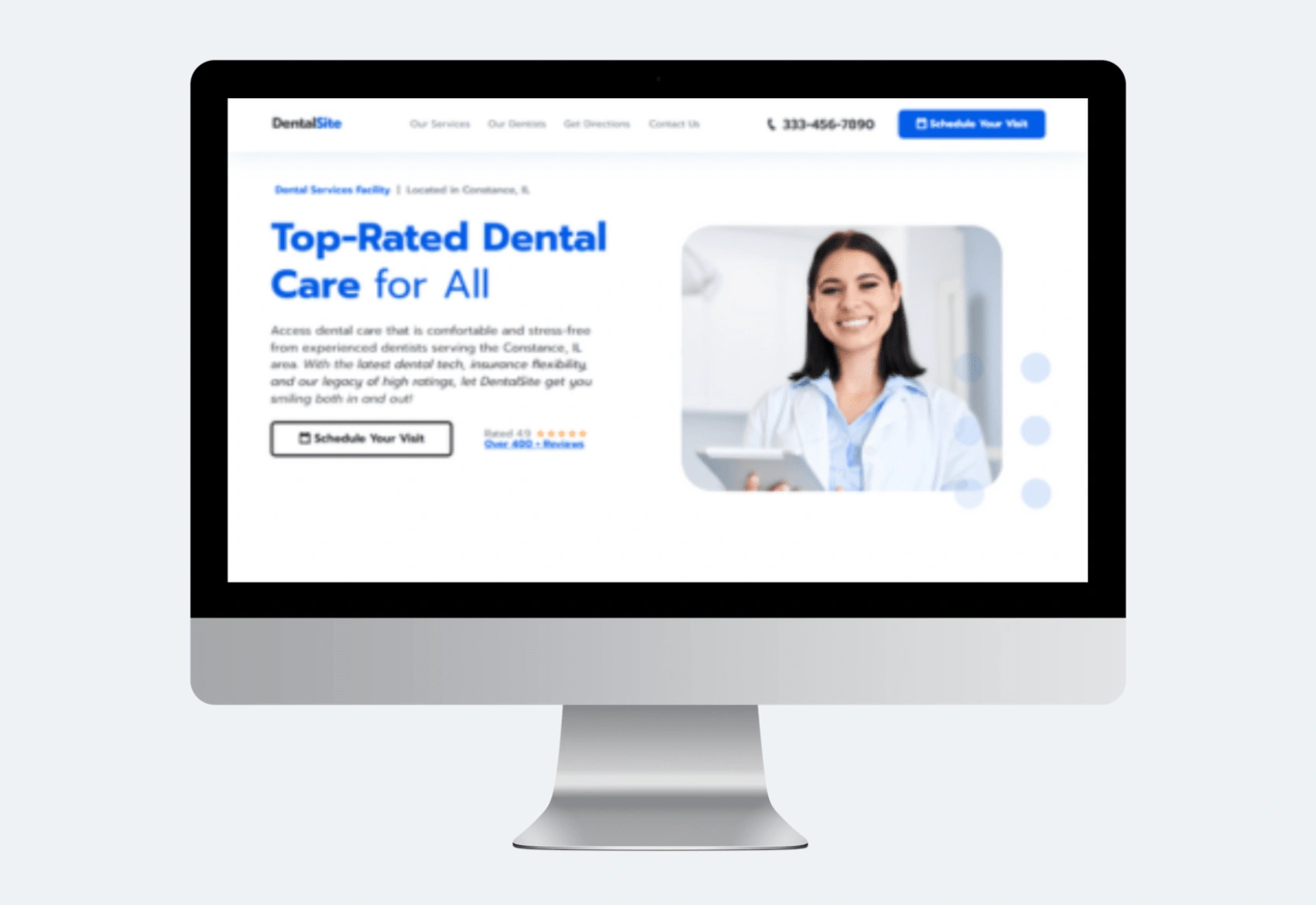 Hero Section of Dental Site