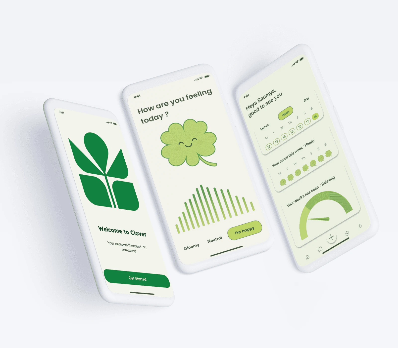 Clover App mobile screens