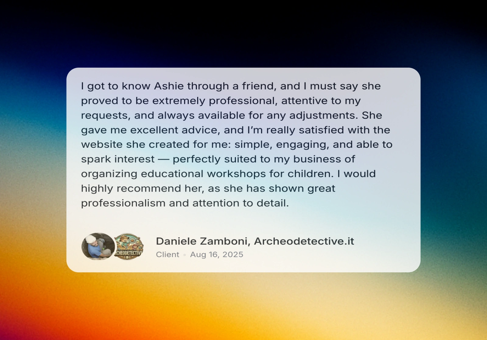 Client's Testimonial