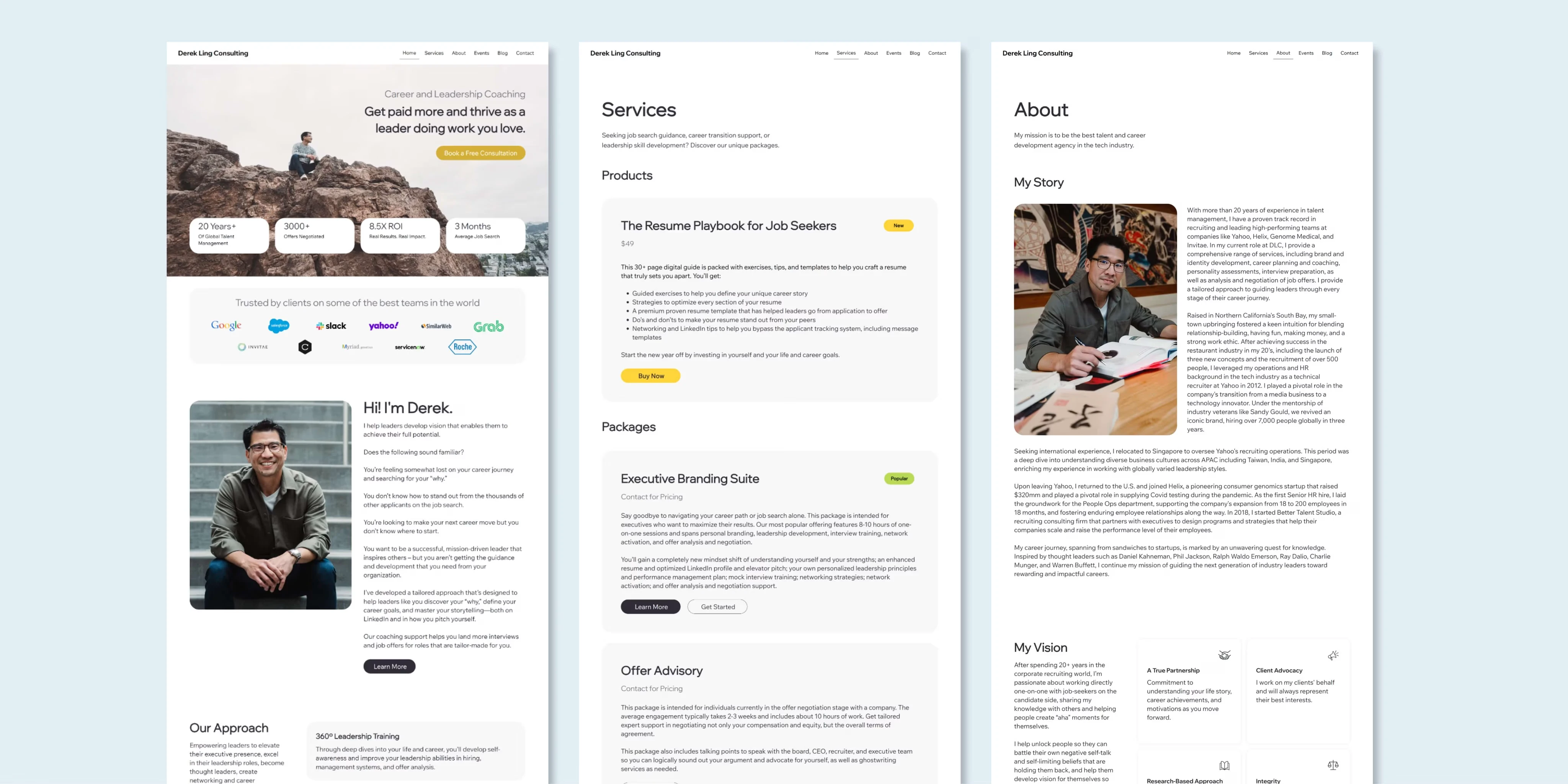 Consistent design styling, spacing, and image placement helps elevate the new site.
