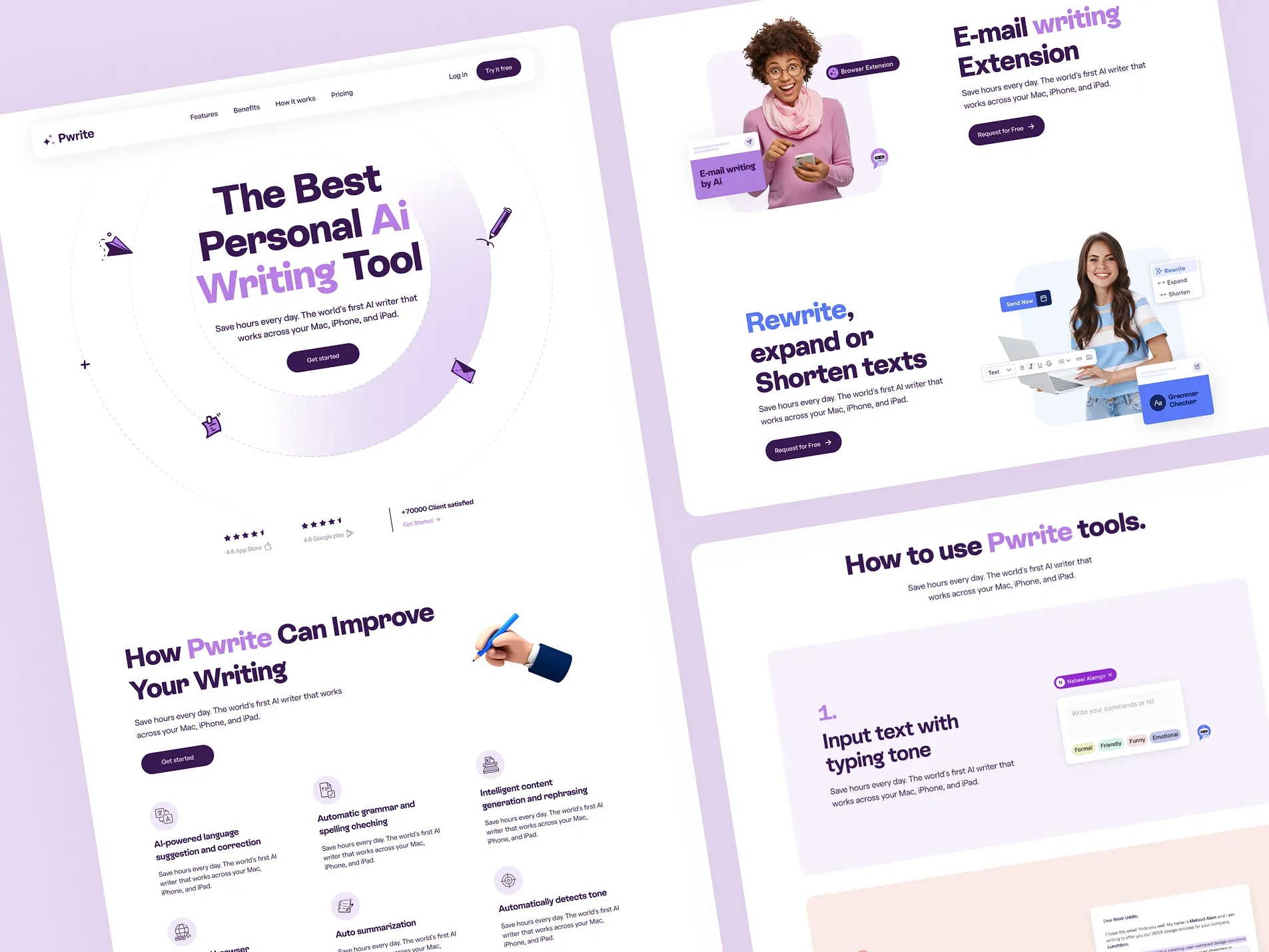 AI Writer — Website for AI-Powered Creative Copywriting Design & Development | Awaiz Kazi
