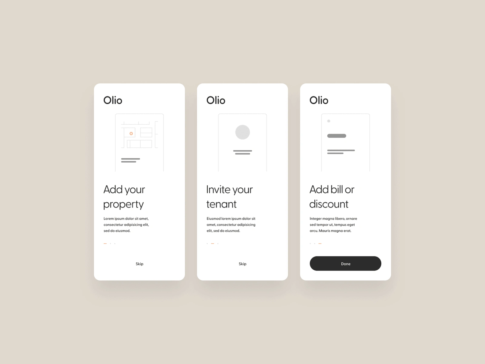Onboarding screens