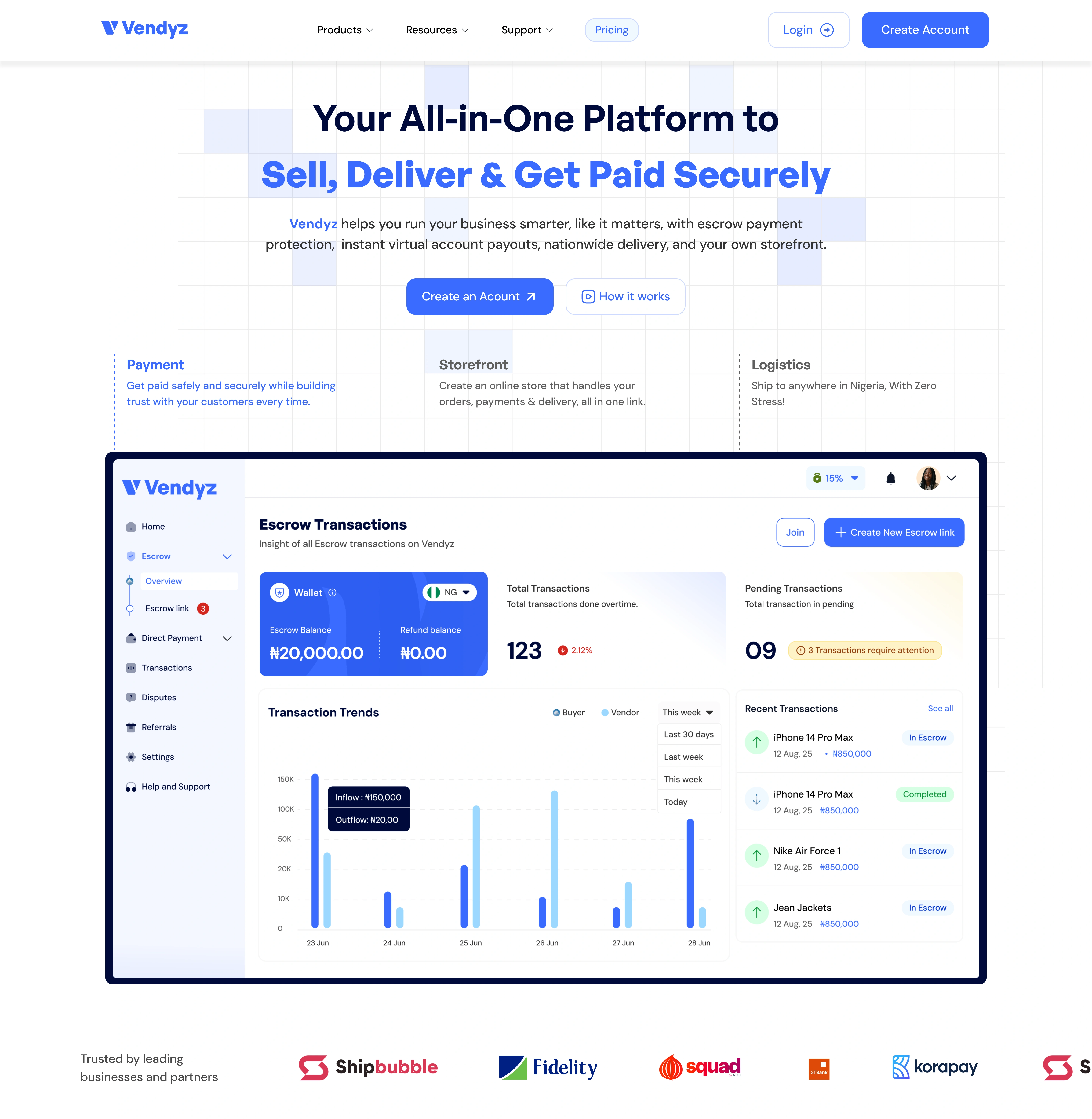 The Hero section focusing on the unified value proposition