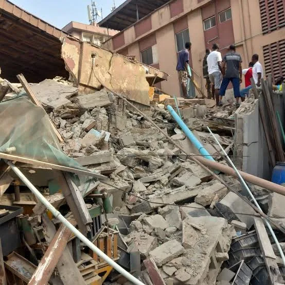 A Two-storey building collapse in Ikeja 