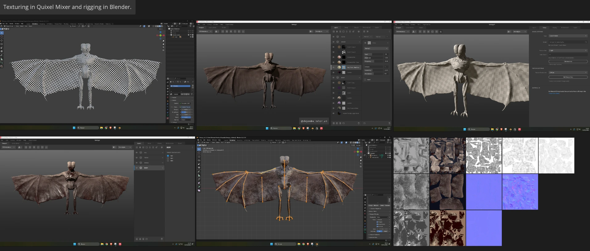 Texturing in Quixel Mixer.