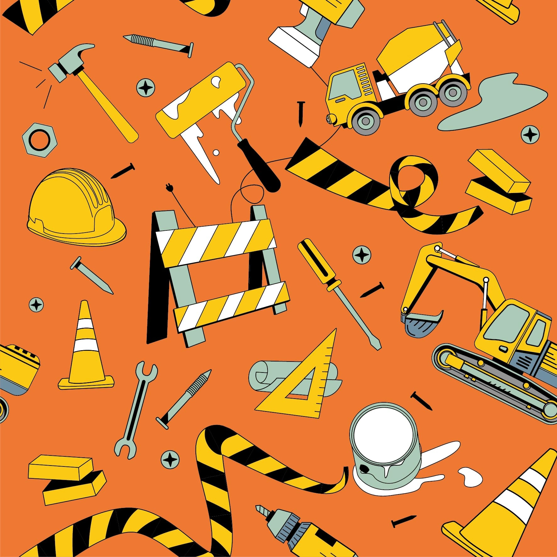 Construction work inspired pattern