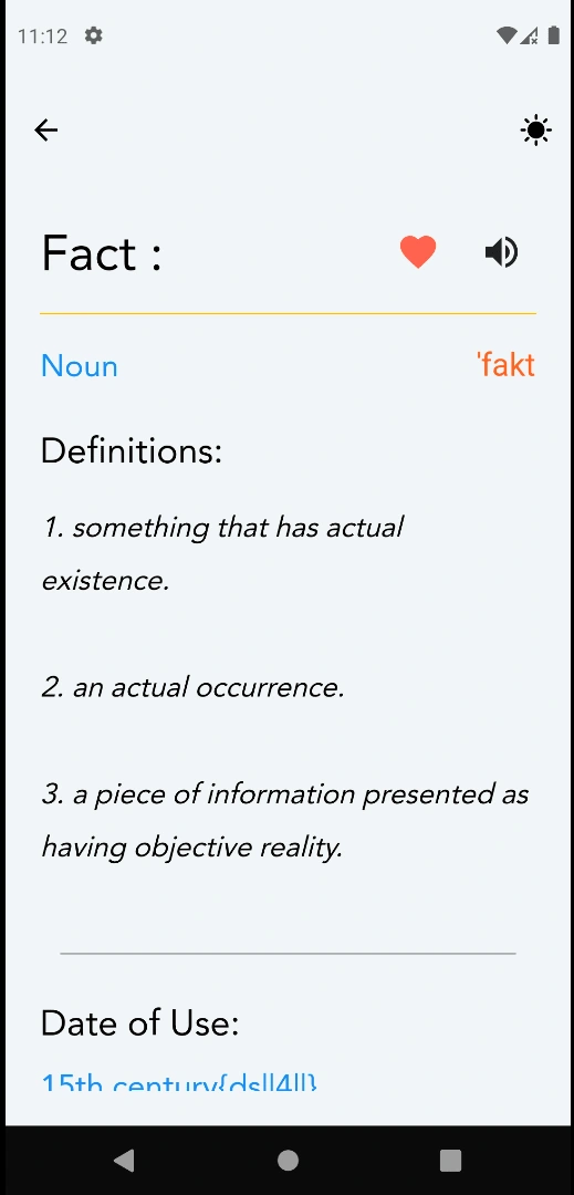 Definition of a chosen word