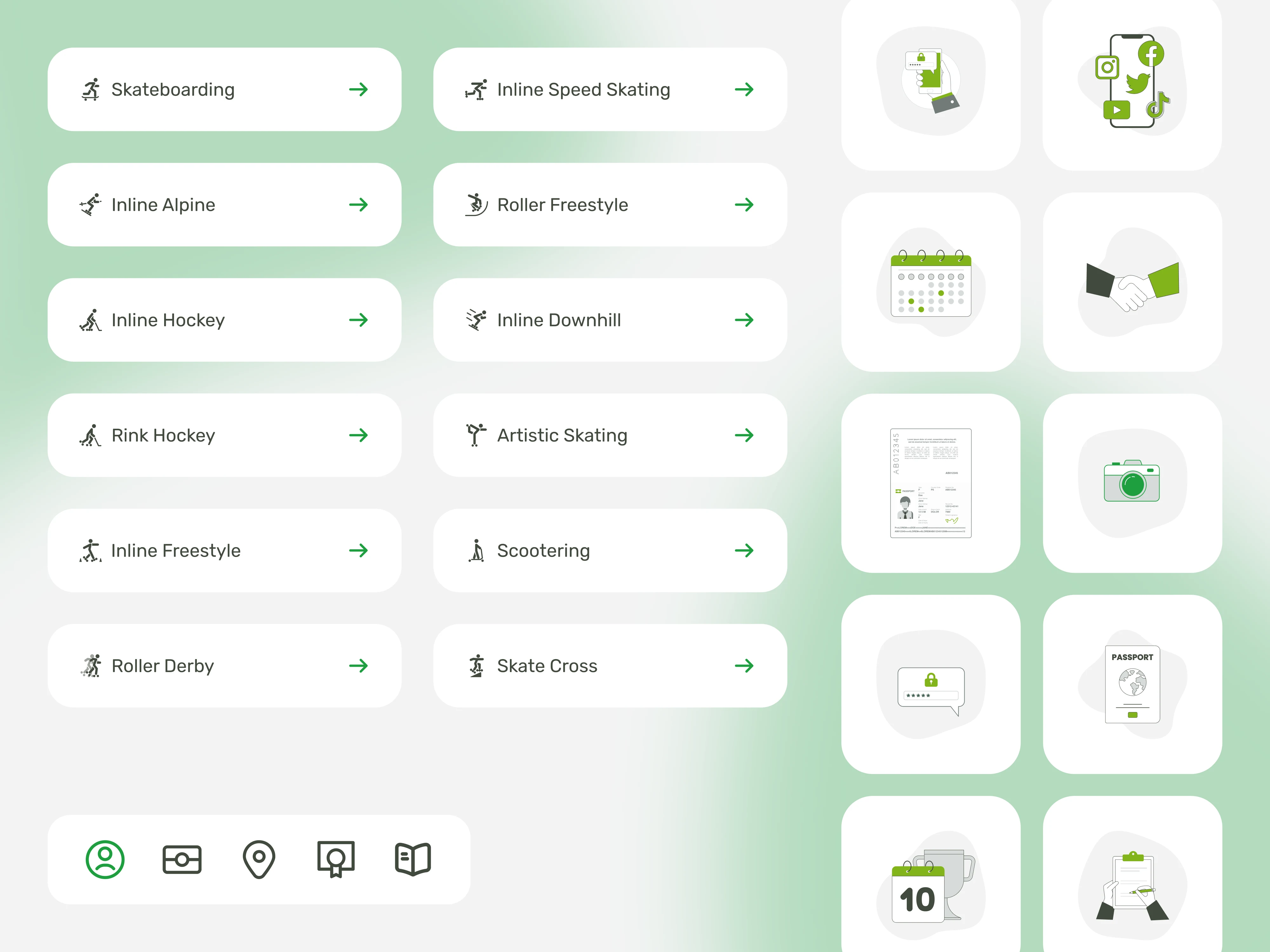 Snippet of UI illustrations & icons