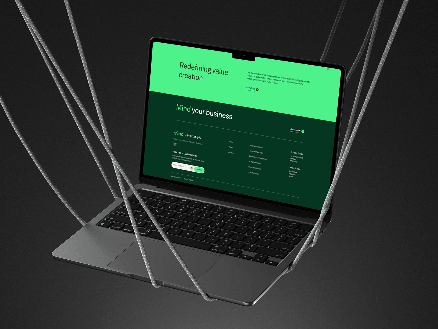 Landing page for Mind Ventures