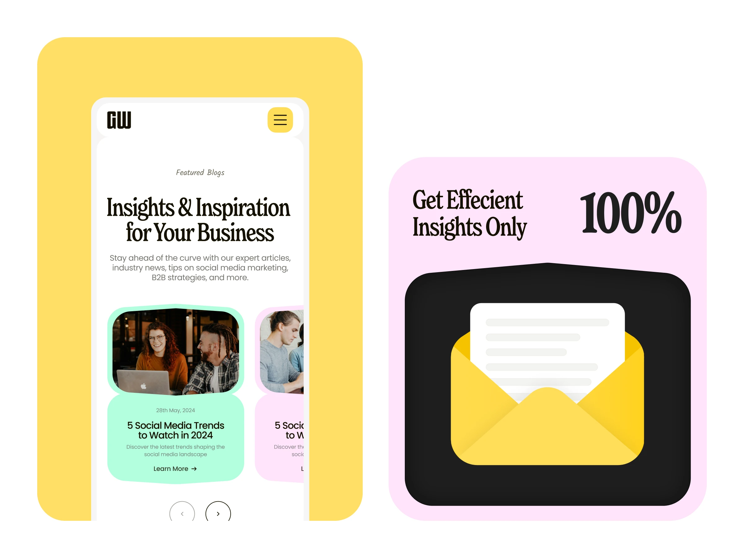 Responsive version of Growingwolf homepage