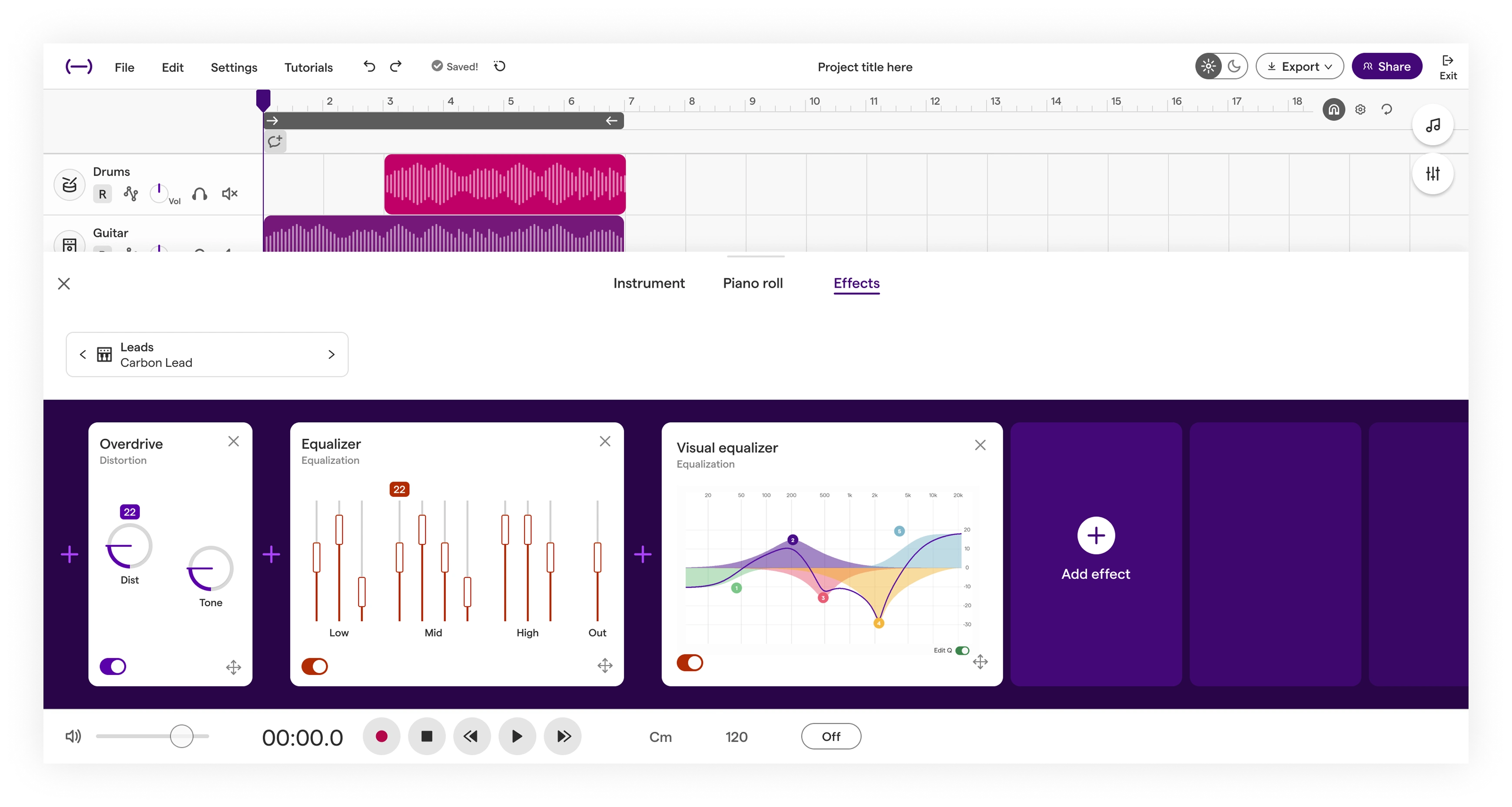 New: Effects panel overview chain