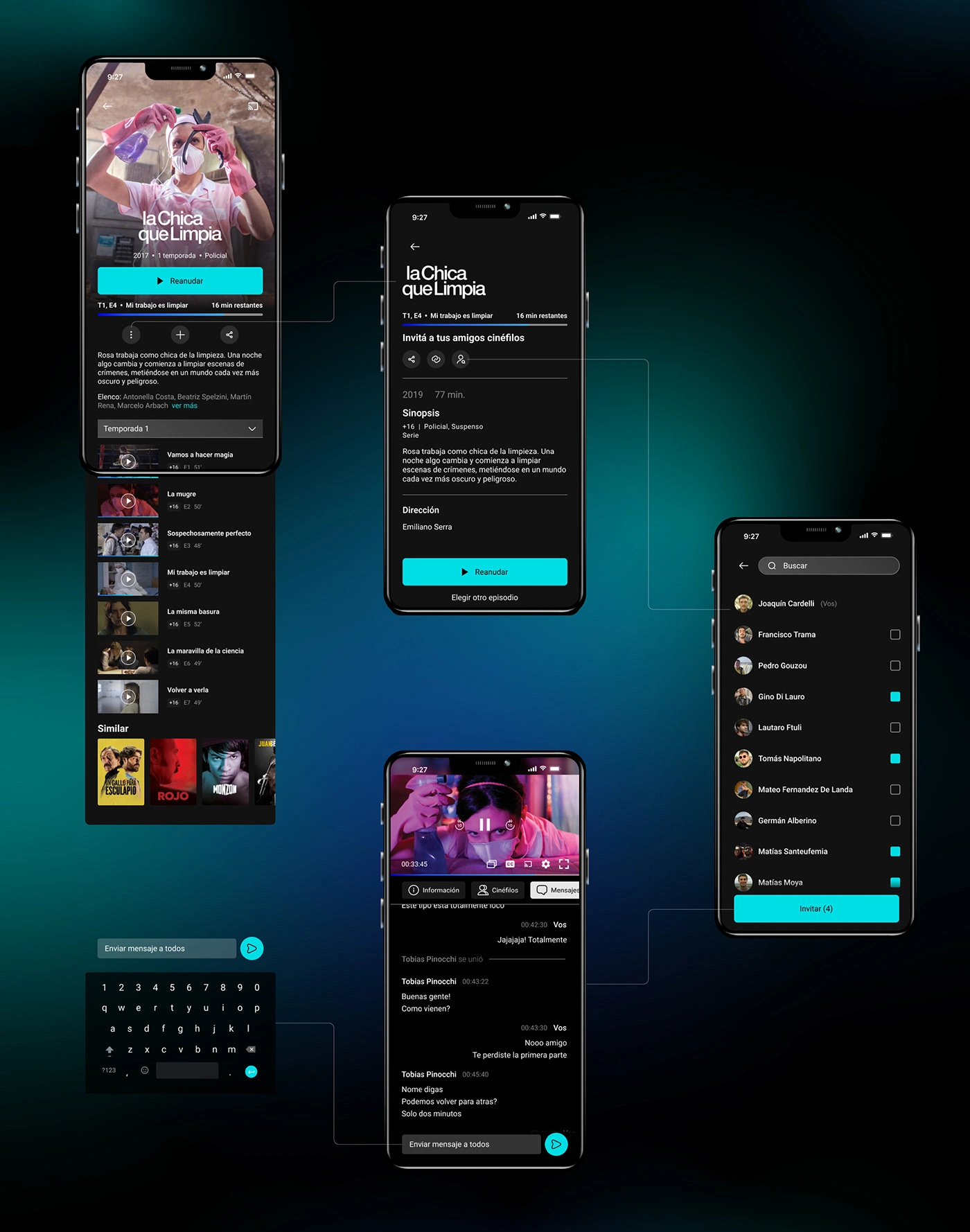Interactive Mobile Prototyping: Showcase of the clickable prototype for the mobile application, used for user testing and validating interaction flows.