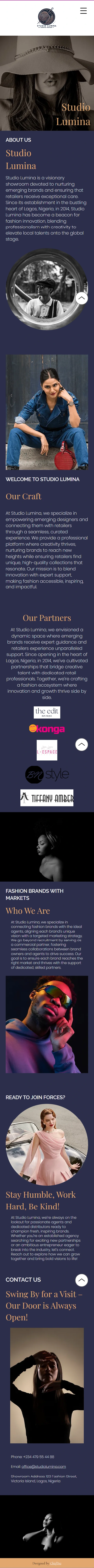 Mobile view of the Wix Fashion Website Design