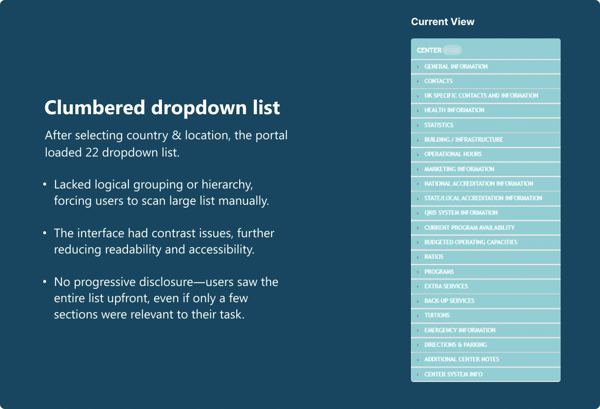 Step 2: Navigate to the specific data point within the selected center location to perform the desired action.