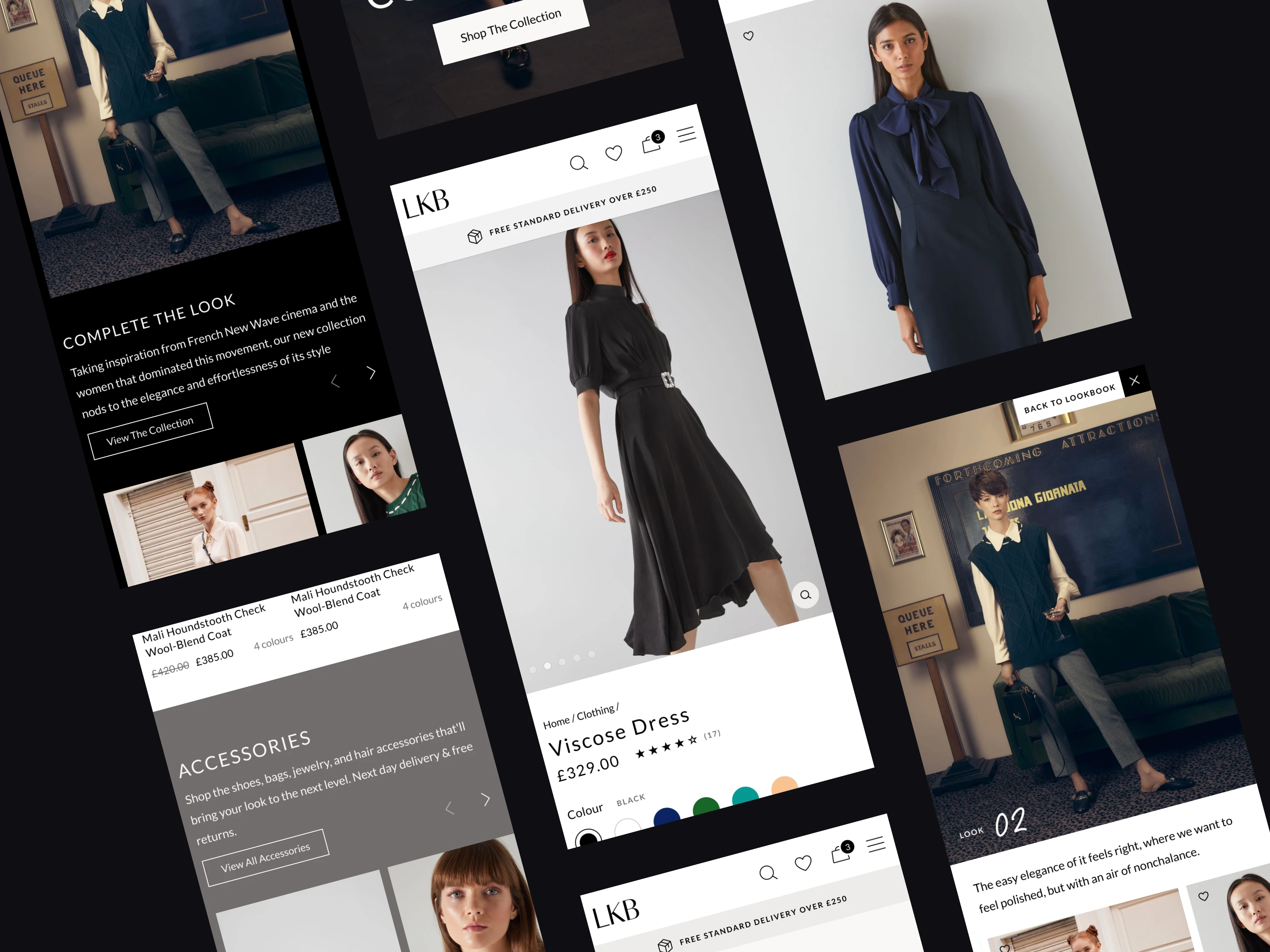 E-commerce mobile screens 