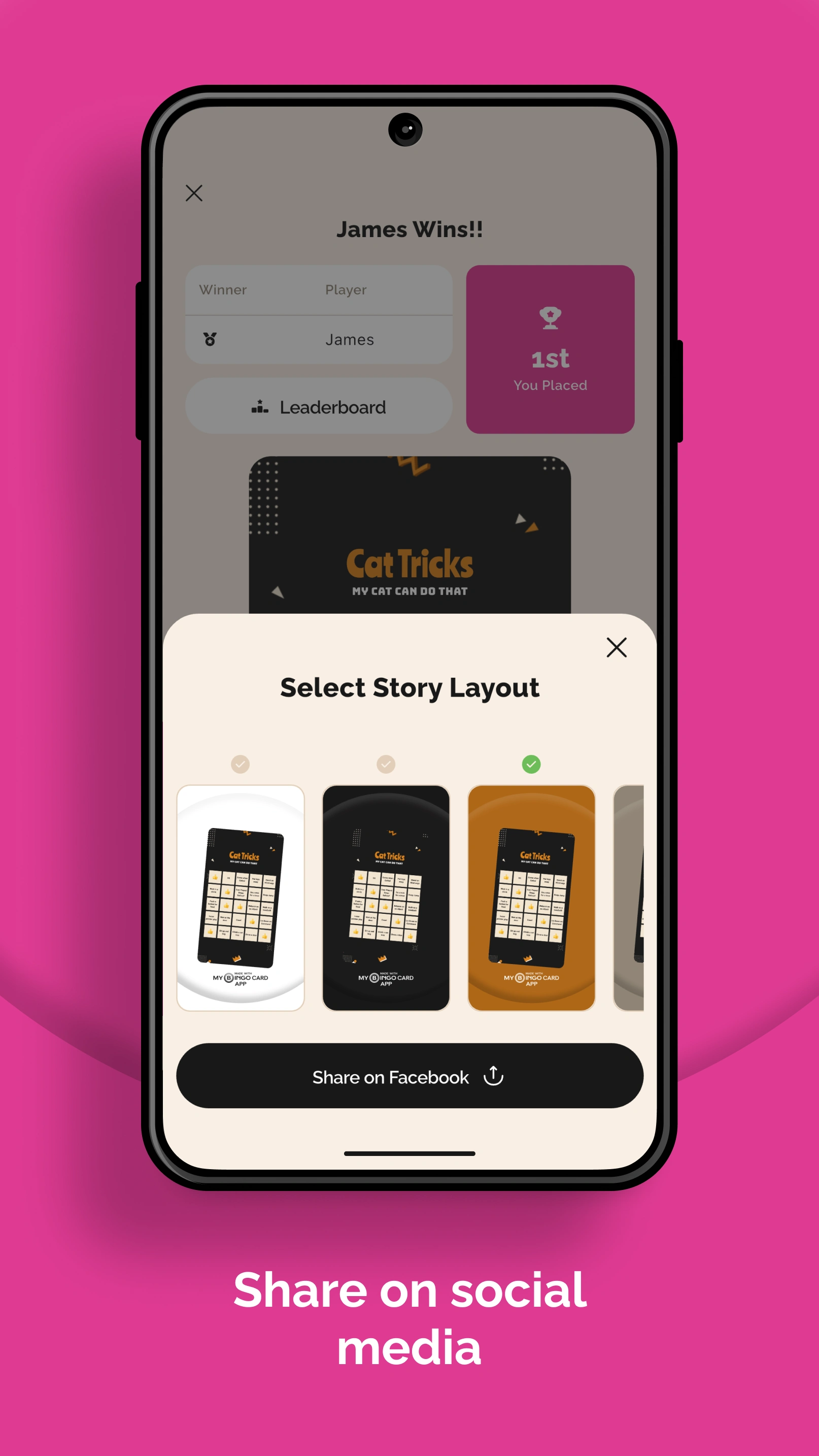 App Store Screenshot: Share On Social Media