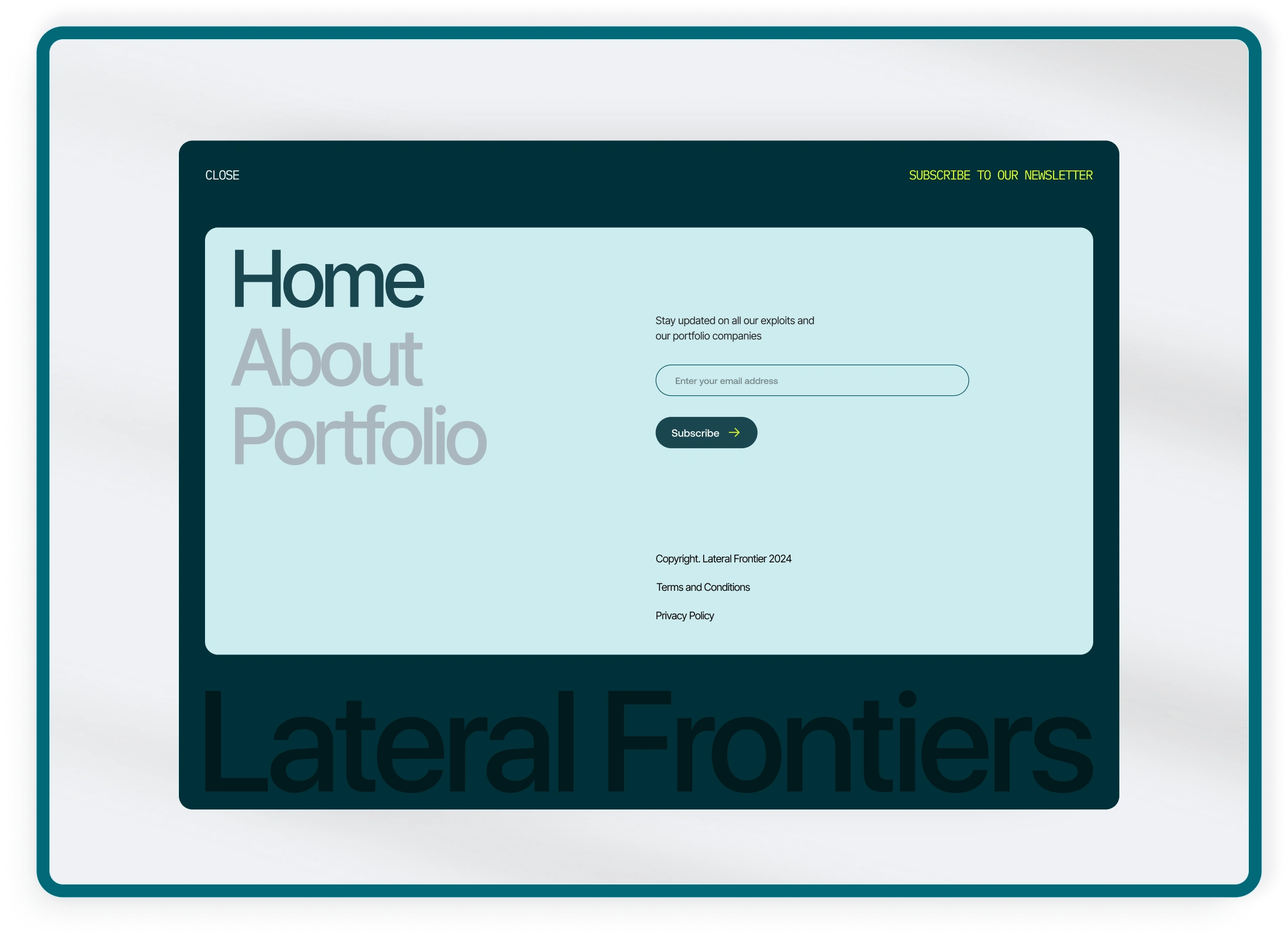 Website menu section