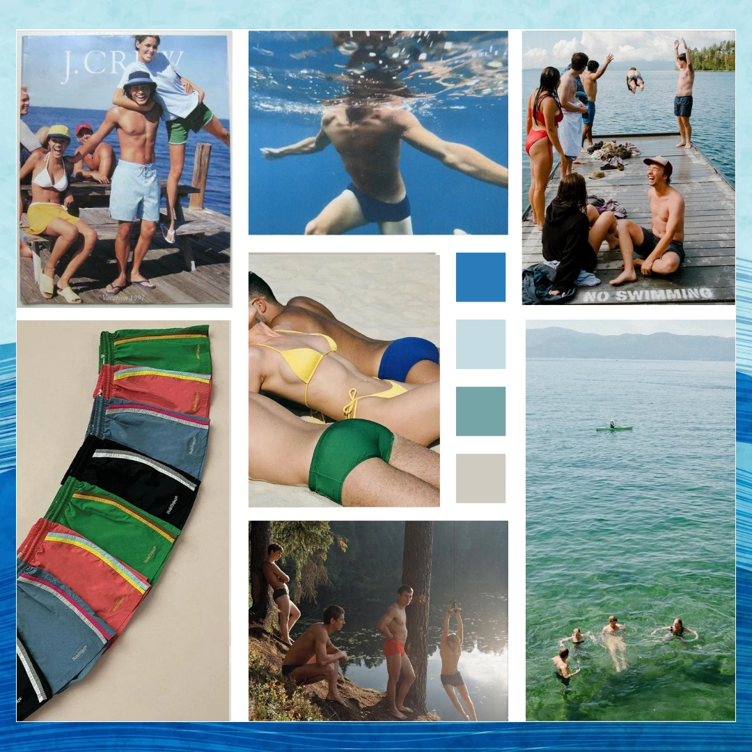The moodboard i curated for the brand as selected images that i felt represented the brand best. focusing on the colors of water and people having fun at the river.