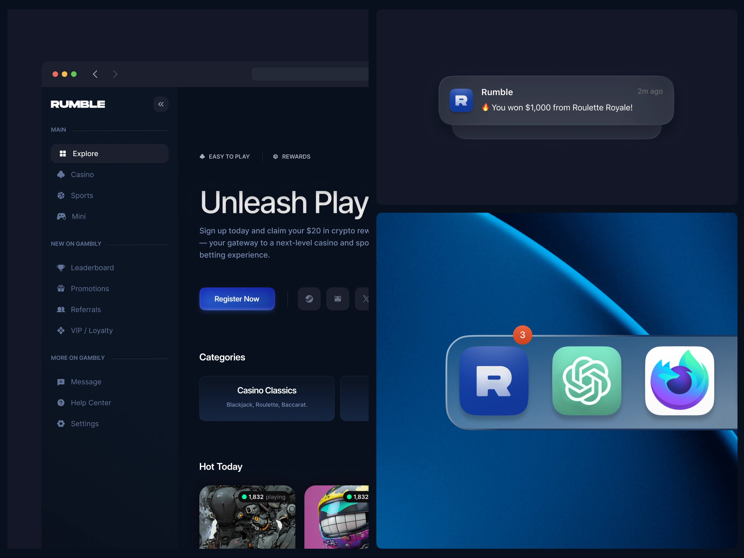 Dashboard and app icon.