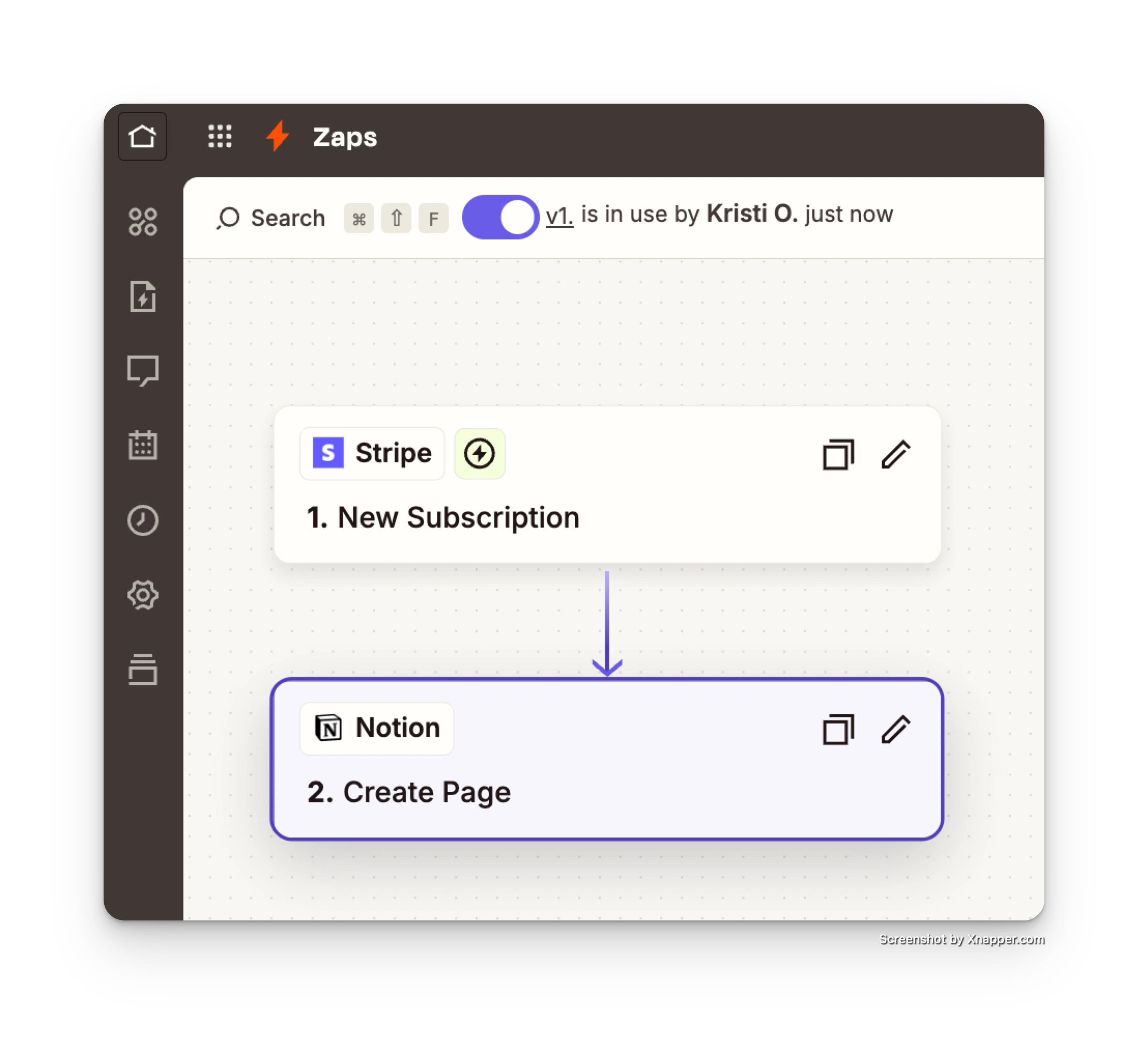 An example of the Stripe → Notion workflow, where a new subscription automatically creates a client portal page in Notion, keeping client onboarding and project management connected.