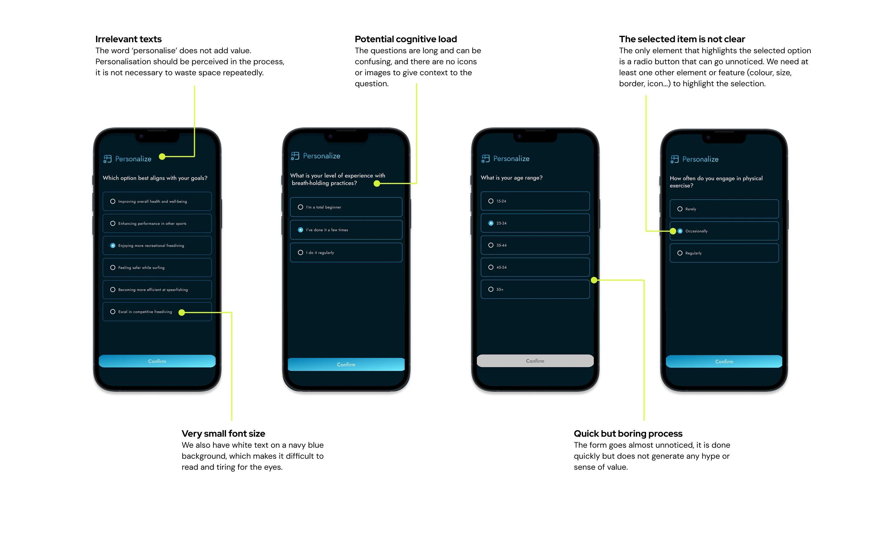 Onboarding before redesign