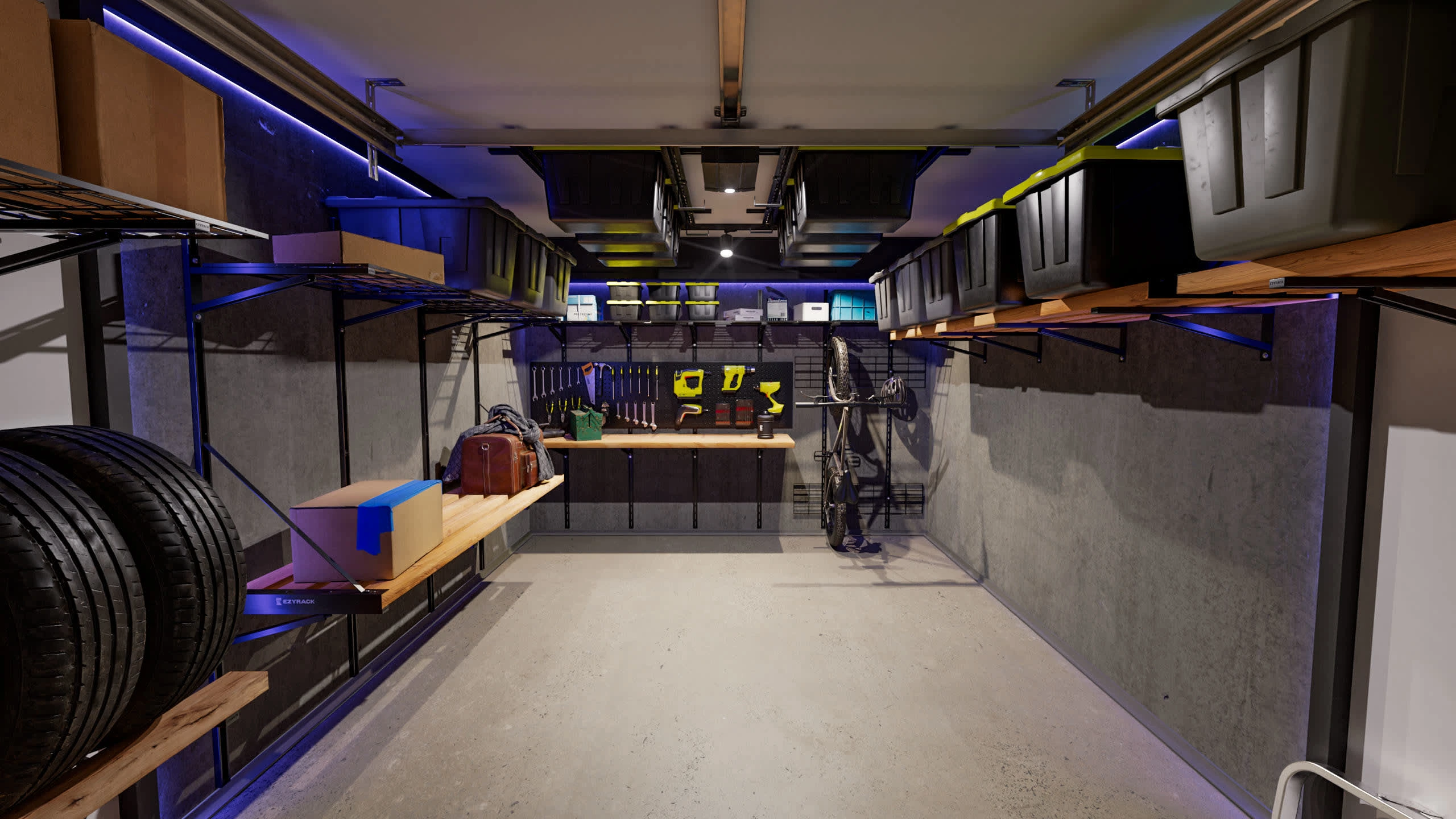Single Garage Organized with Ezyracks - Full Shot 1
