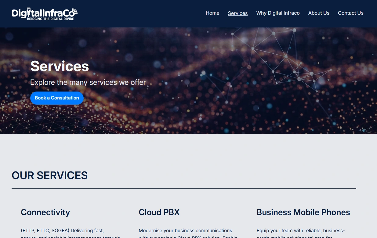 Redesigned Services Page