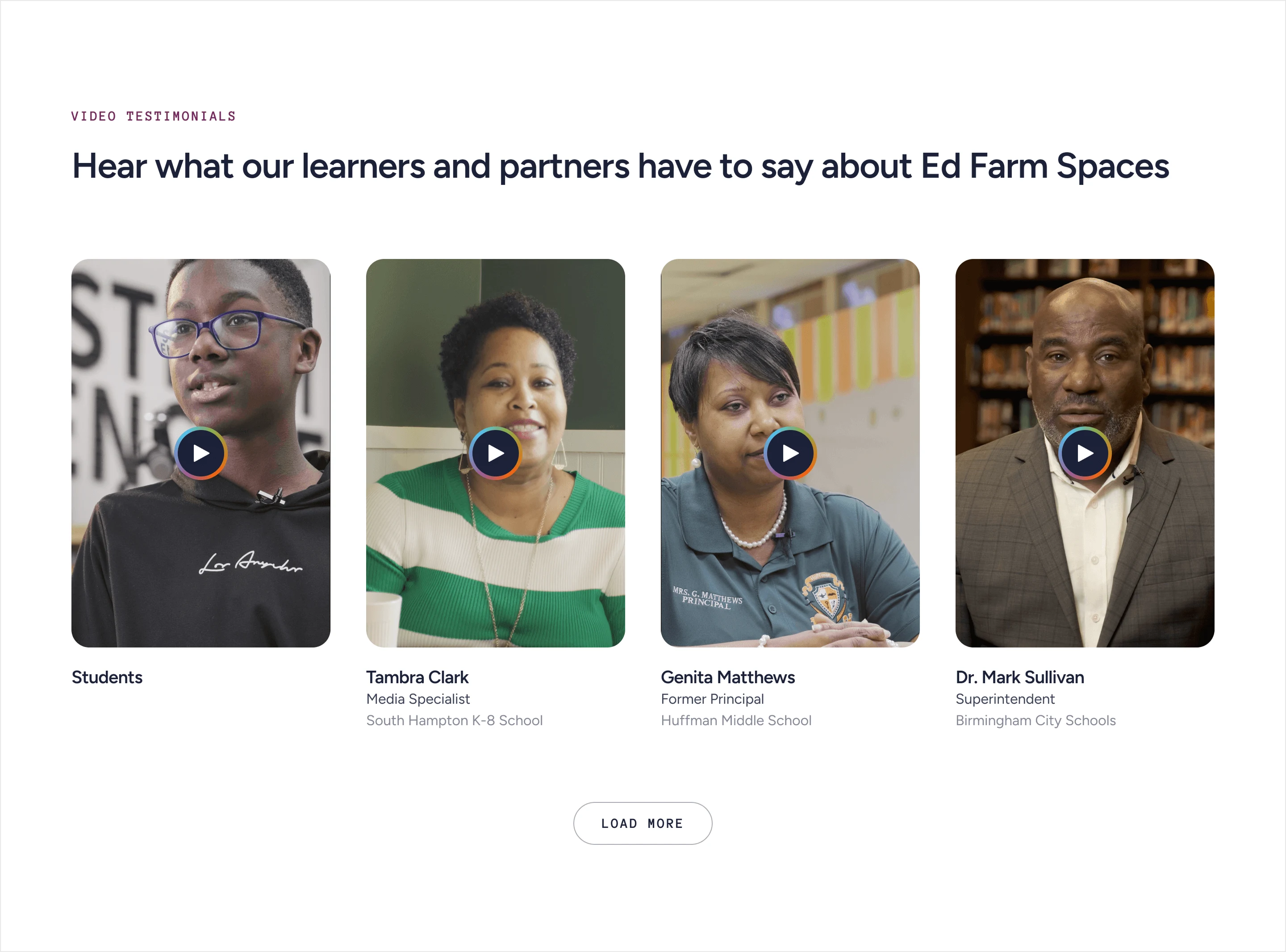 Student, educator, and partner voices adding human proof to Ed Farm's impact.