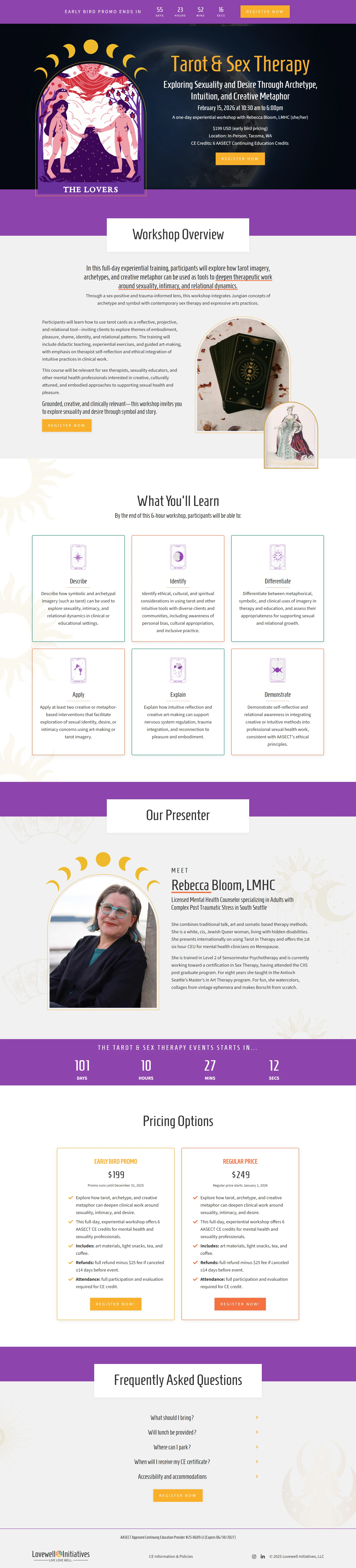 This is the registration page. The buttons are set to open a 2-step opt-in pop-up form.