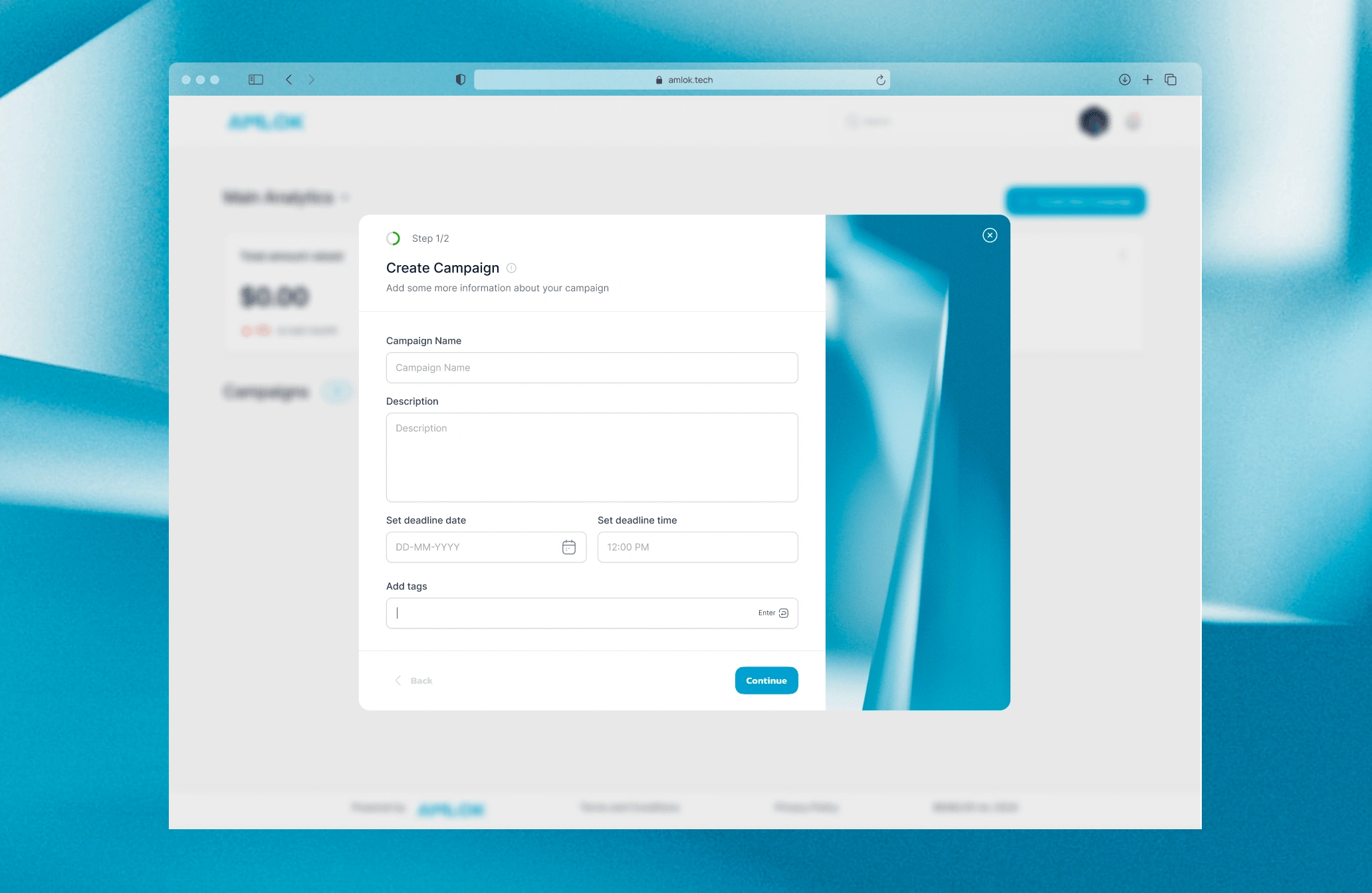Create Campaign popup