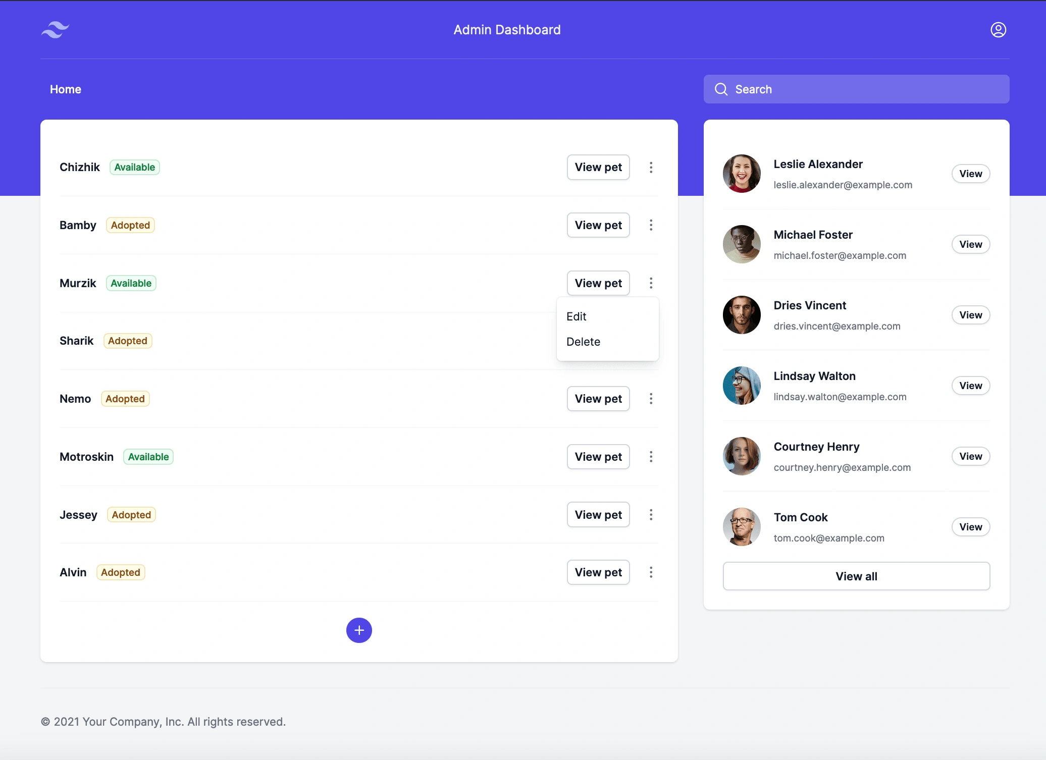 Admin Dashboard
