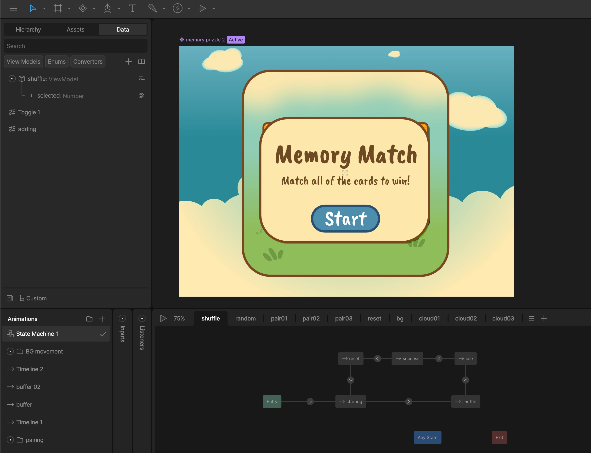 Data Binding and State Machine setup.