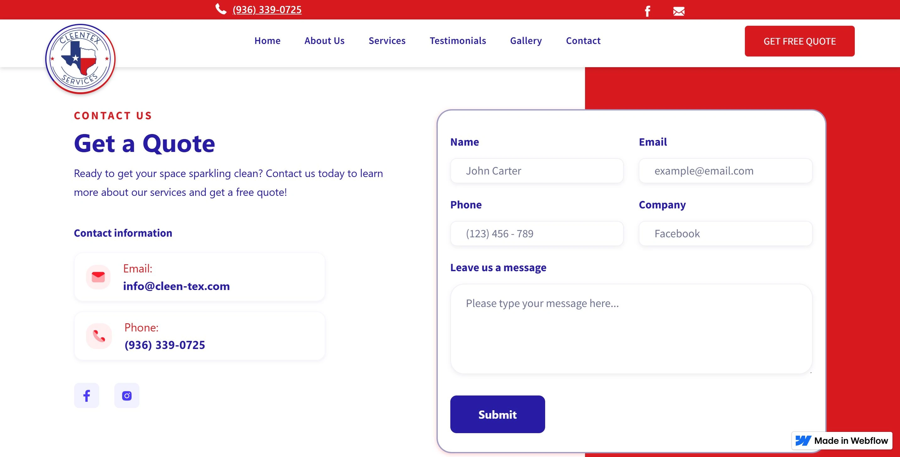 Contact Form Section