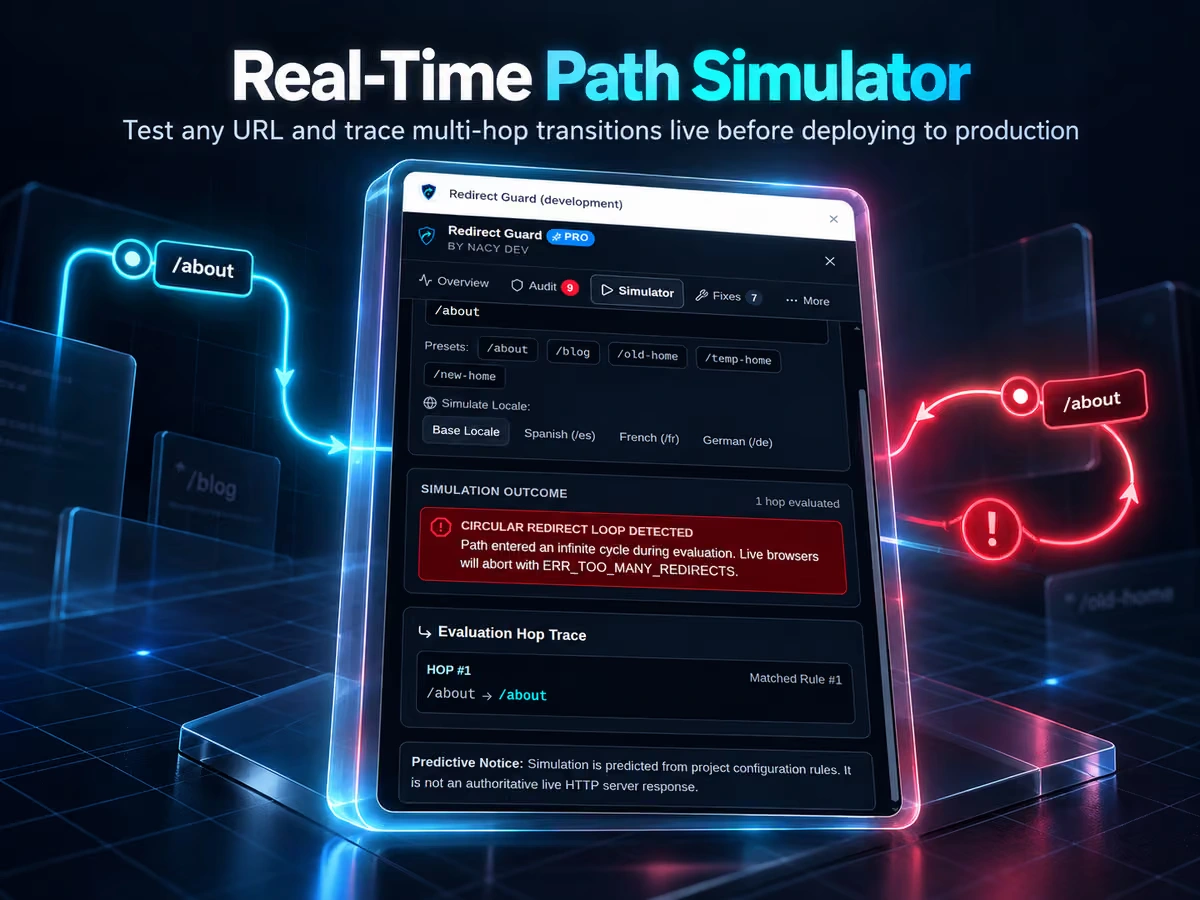 Real-Time Path Simulator — Test any URL and trace multi-hop transitions live before deploying to production
