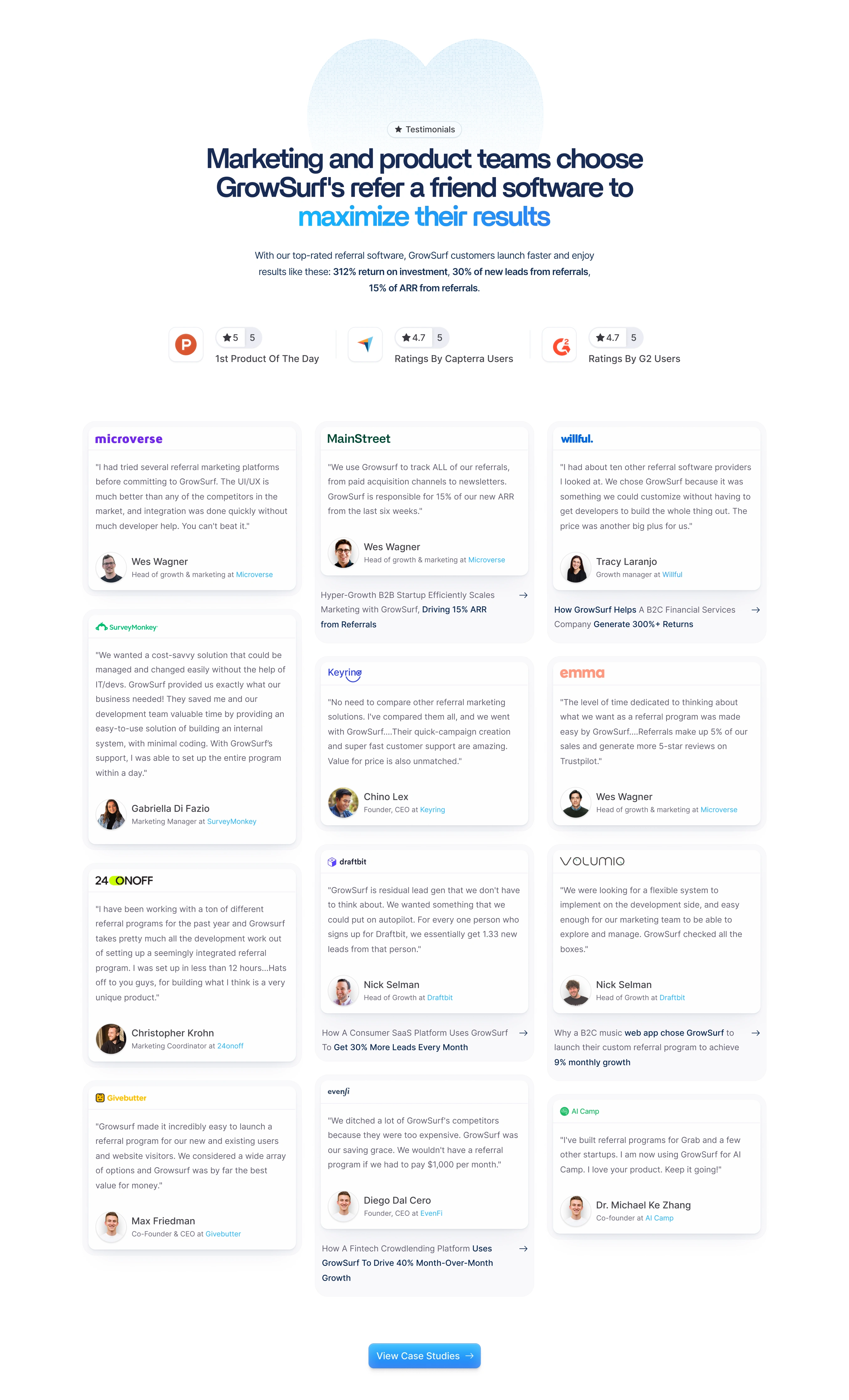 Testimonials Section