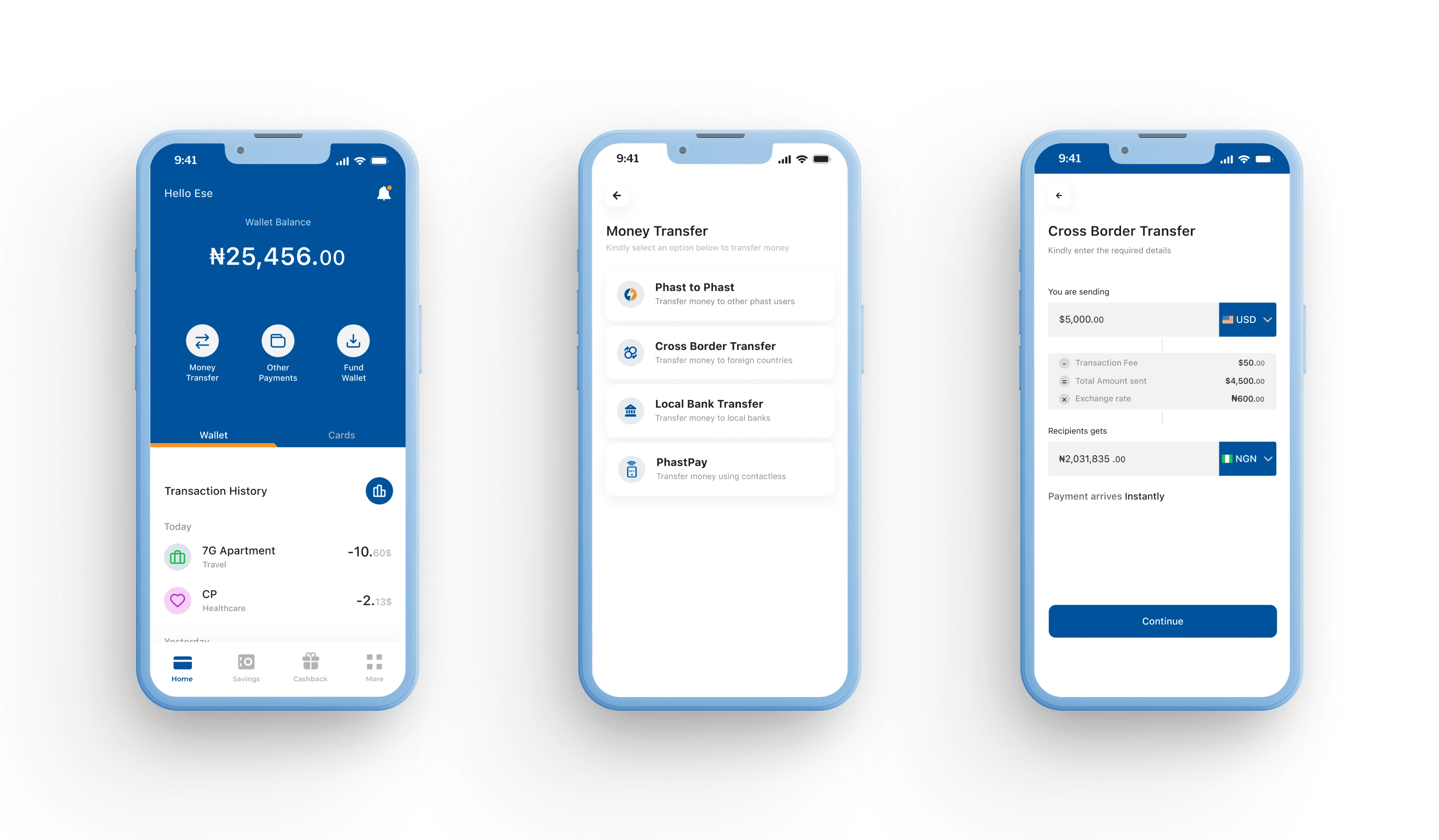 Wallet Overview and Functionality Screens