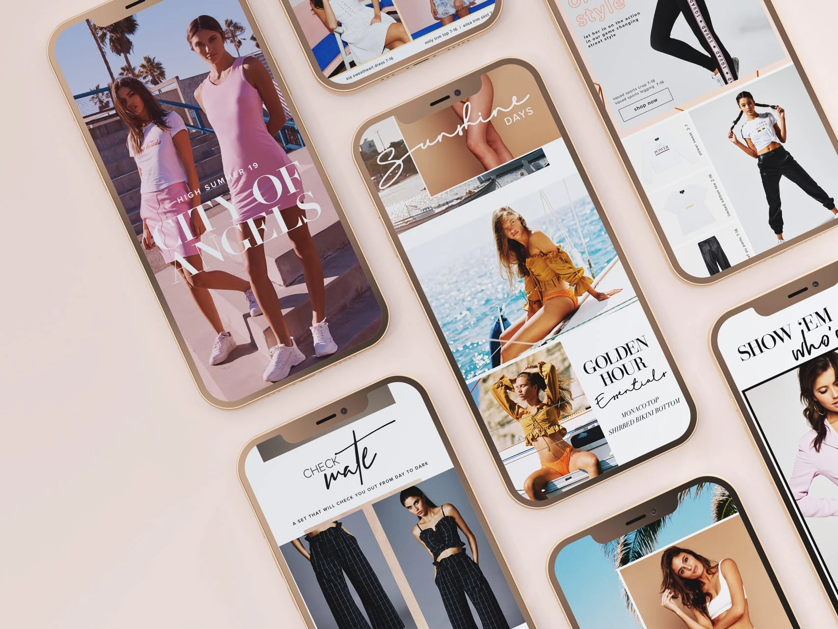 A variety of email designs for both the Bardot Ladies & Junior database