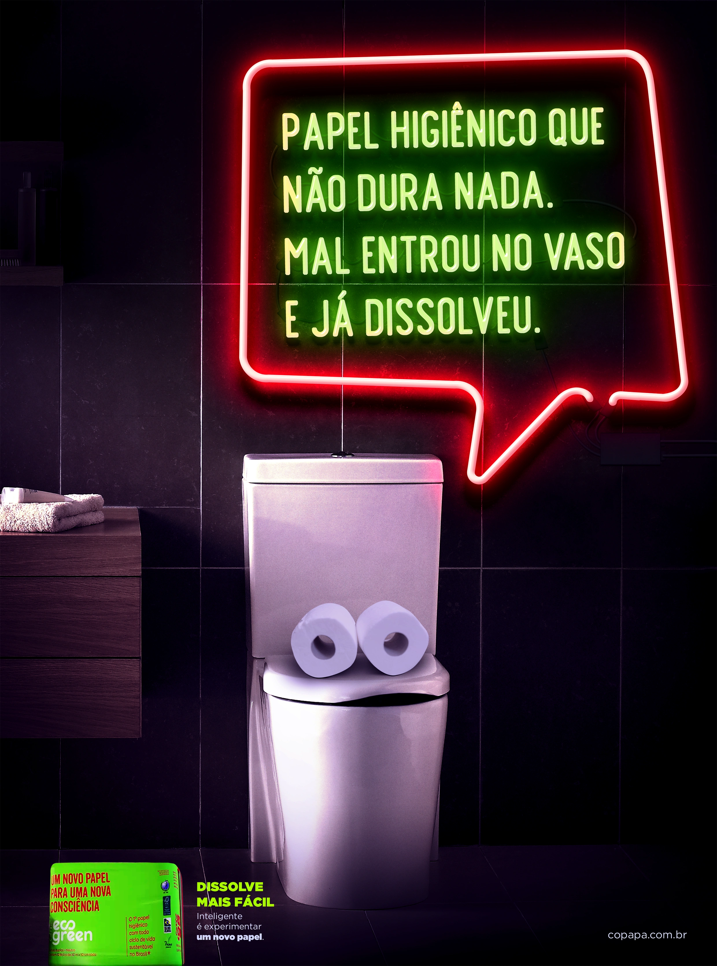 "Toilet paper that doesn't last. As soon as it entered the vase, it already dissolved. // Dissolves easier // Smart is trying a new toilet paper."