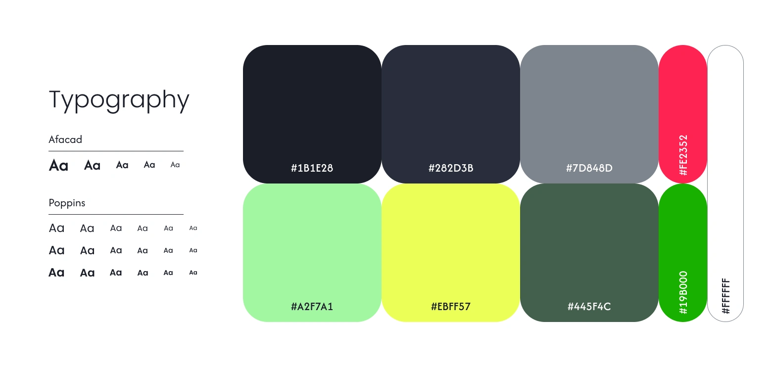 Color palette and Typography