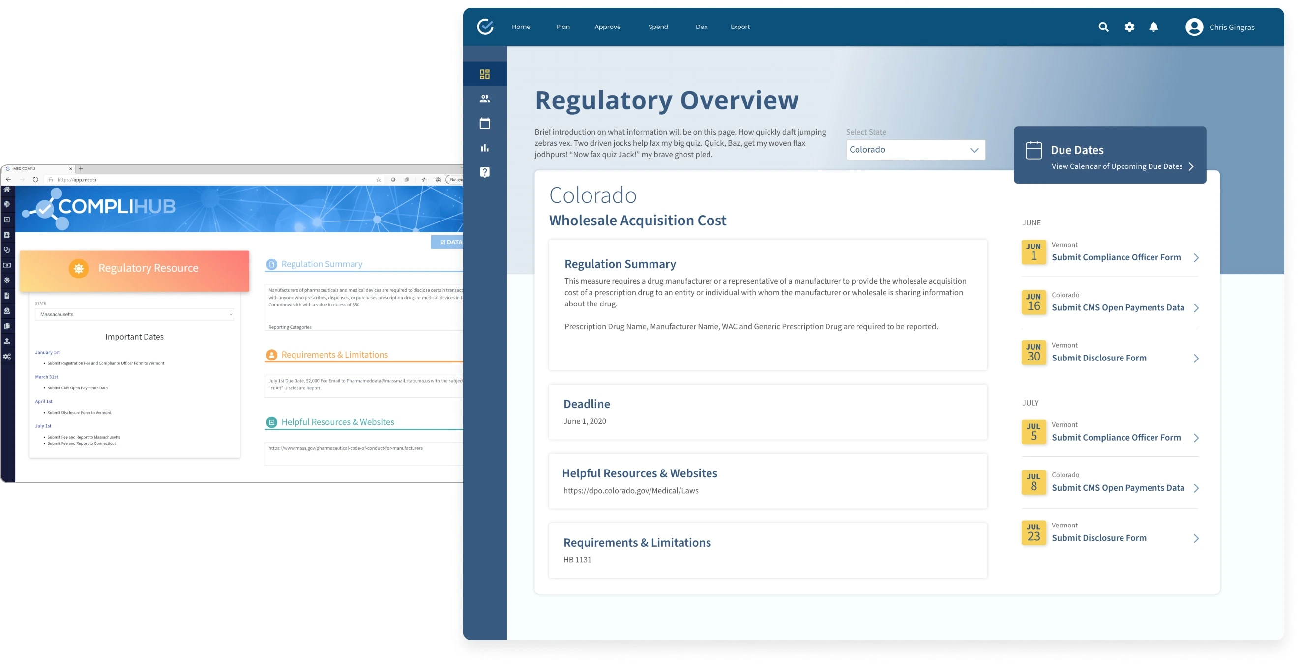 Redesign of regulatory calendar.
