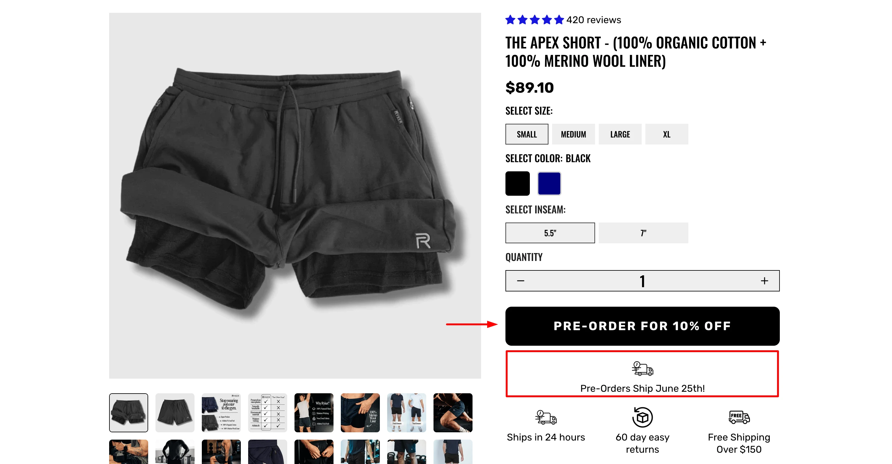 Preorder feature with dynamic callout