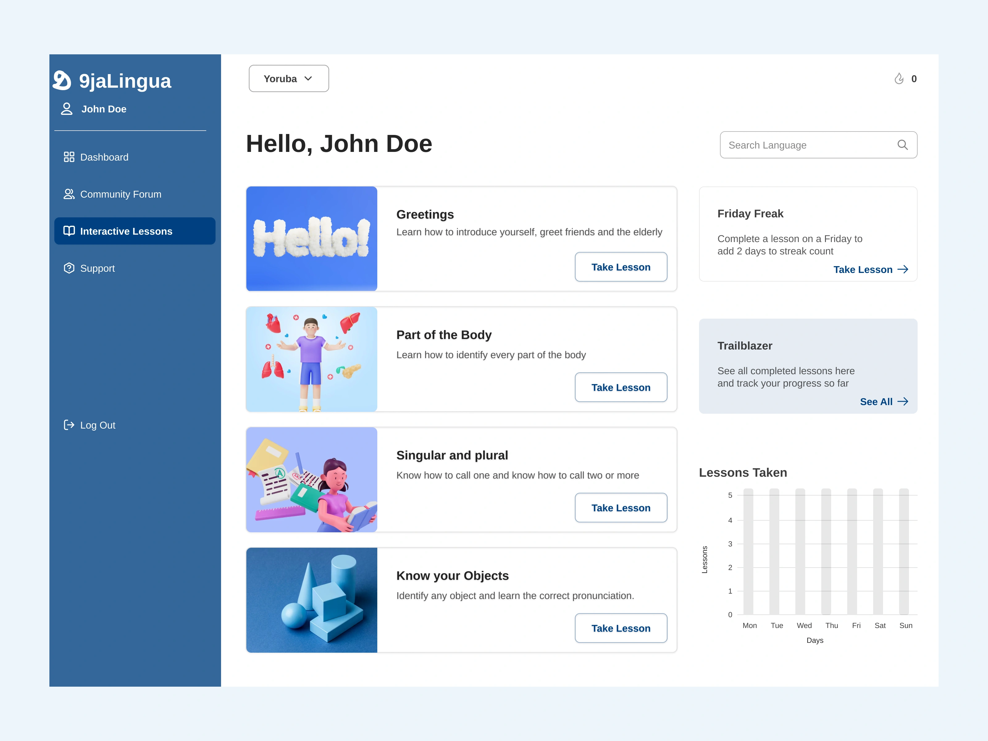 Dive in and learn! Our interactive lessons make language learning fun and effective